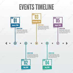 Infographic Timeline Design Concept Template With Points And Outline 