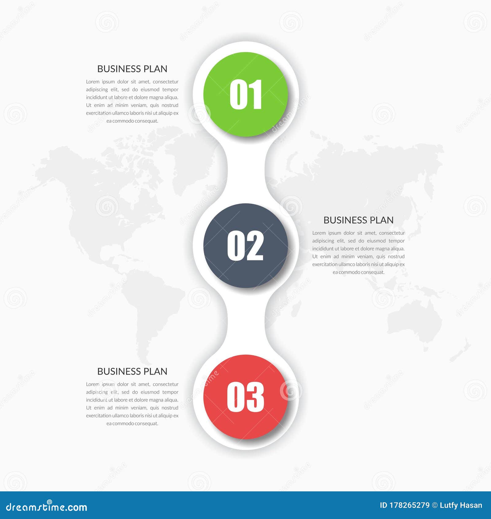 3 point abstract list infographic 