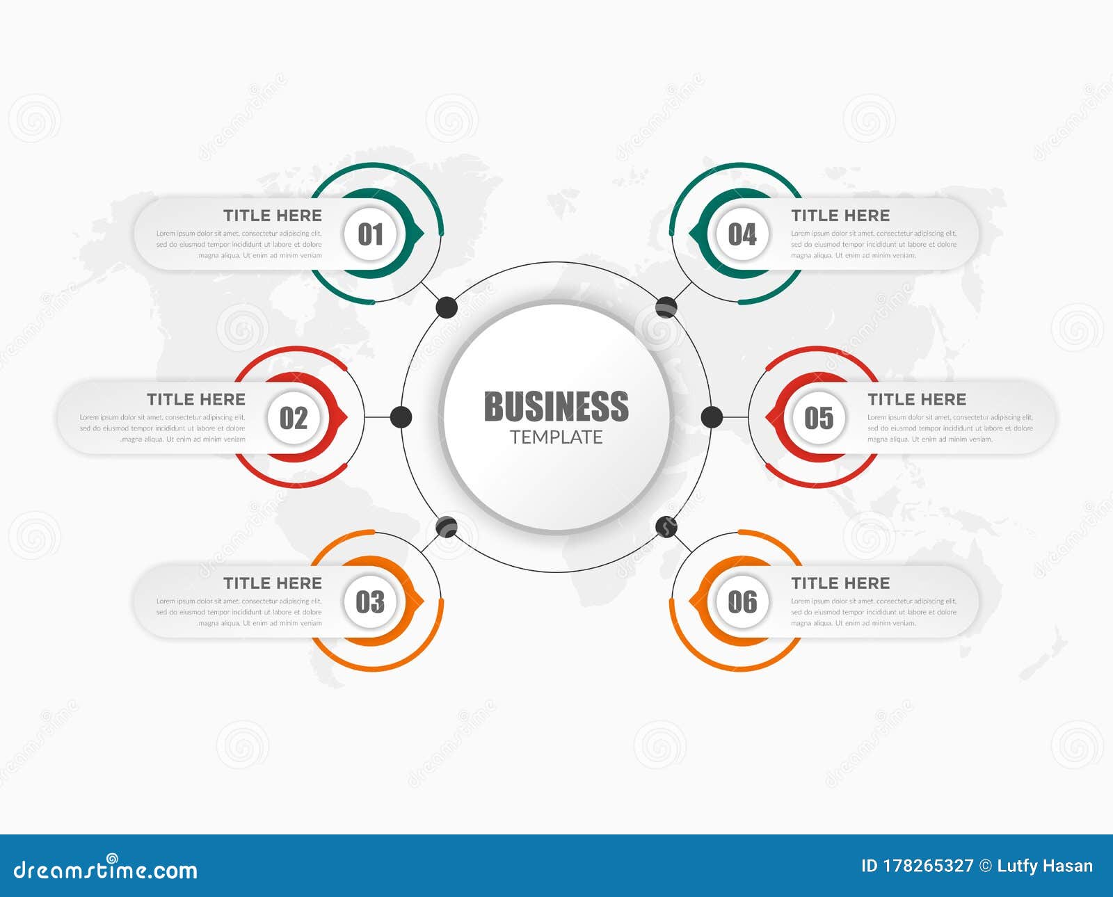 6 point 3d  infographic  for business