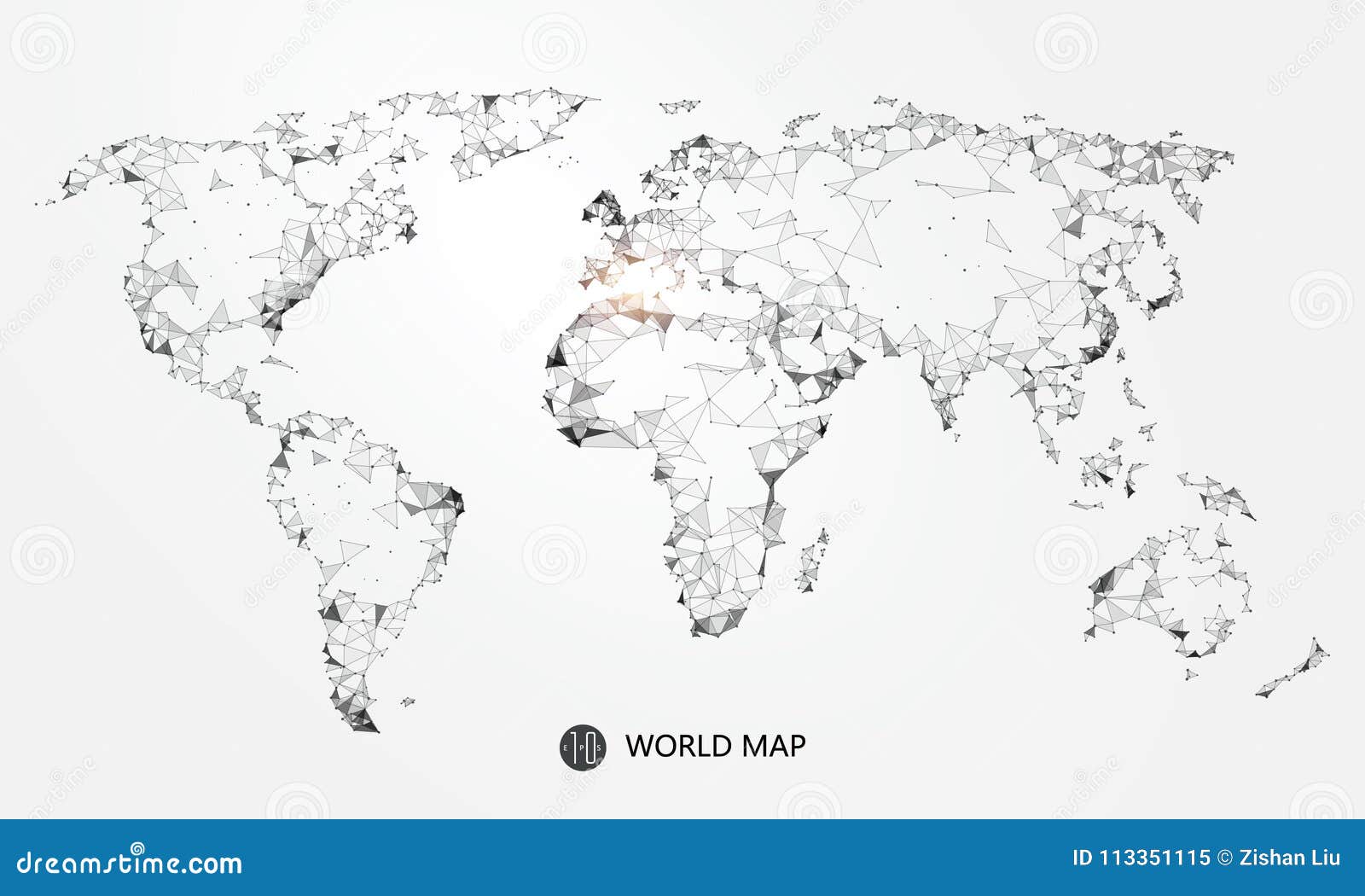 Point Ligne Composition Extérieure De La Carte Du Monde L