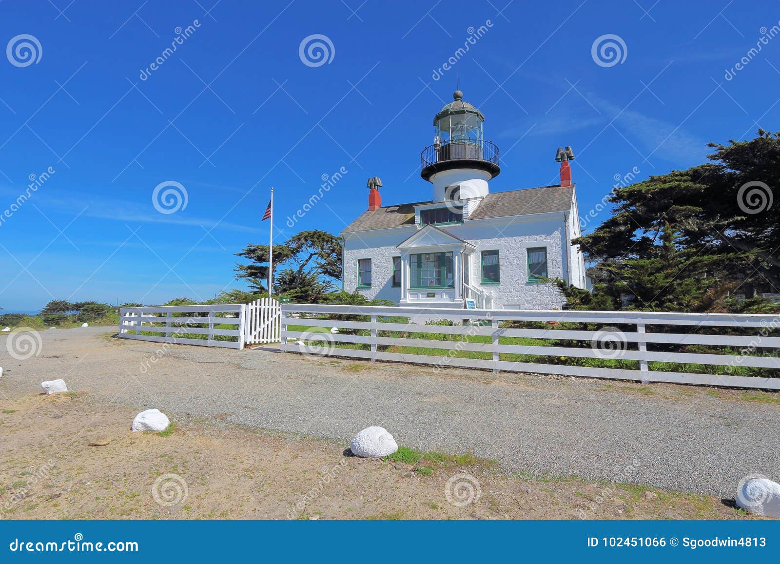 point pinos lighthouse in pacific grove, california