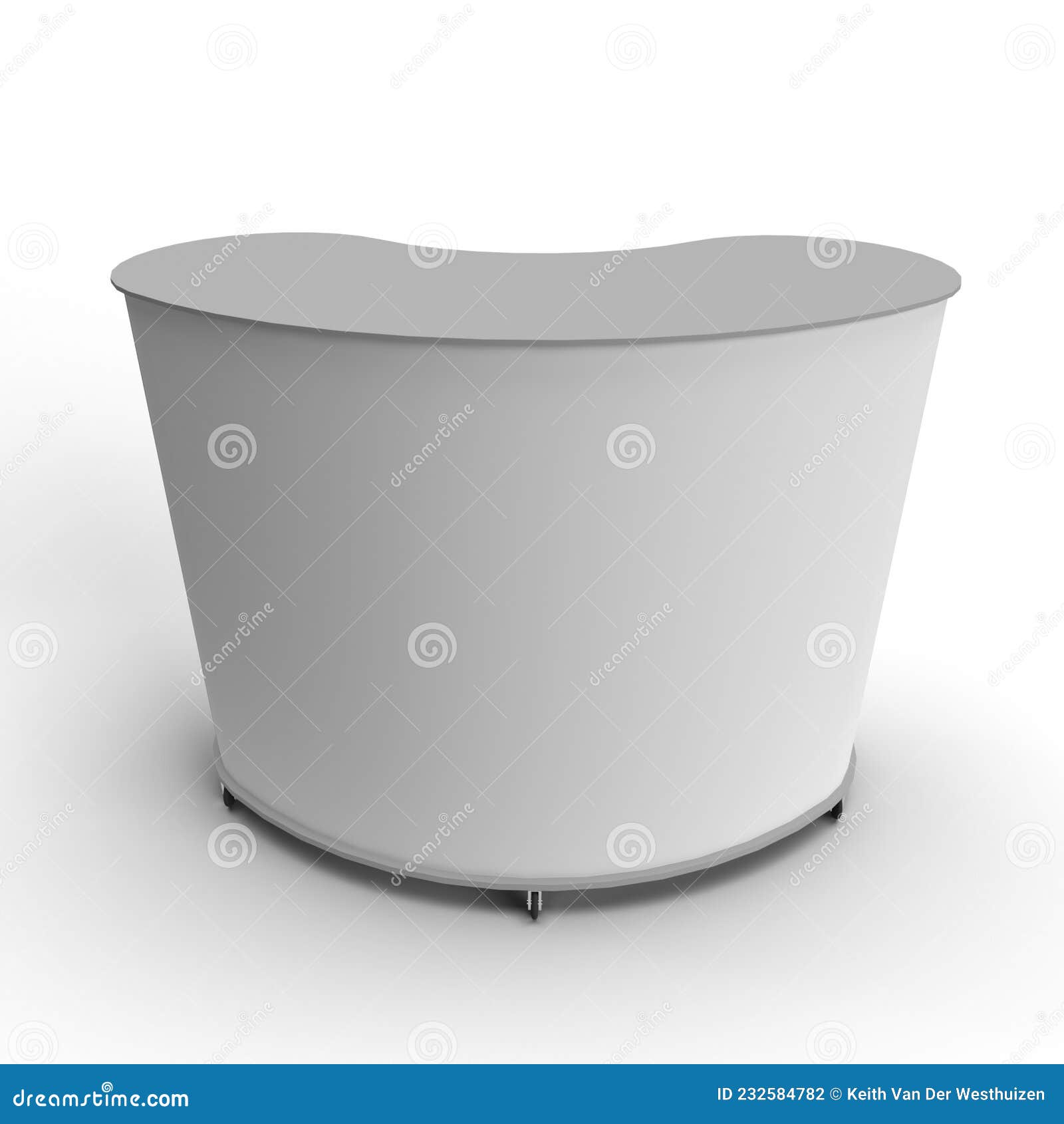 kidney d point of sale table with counter top for exhibitions, mockups and s.