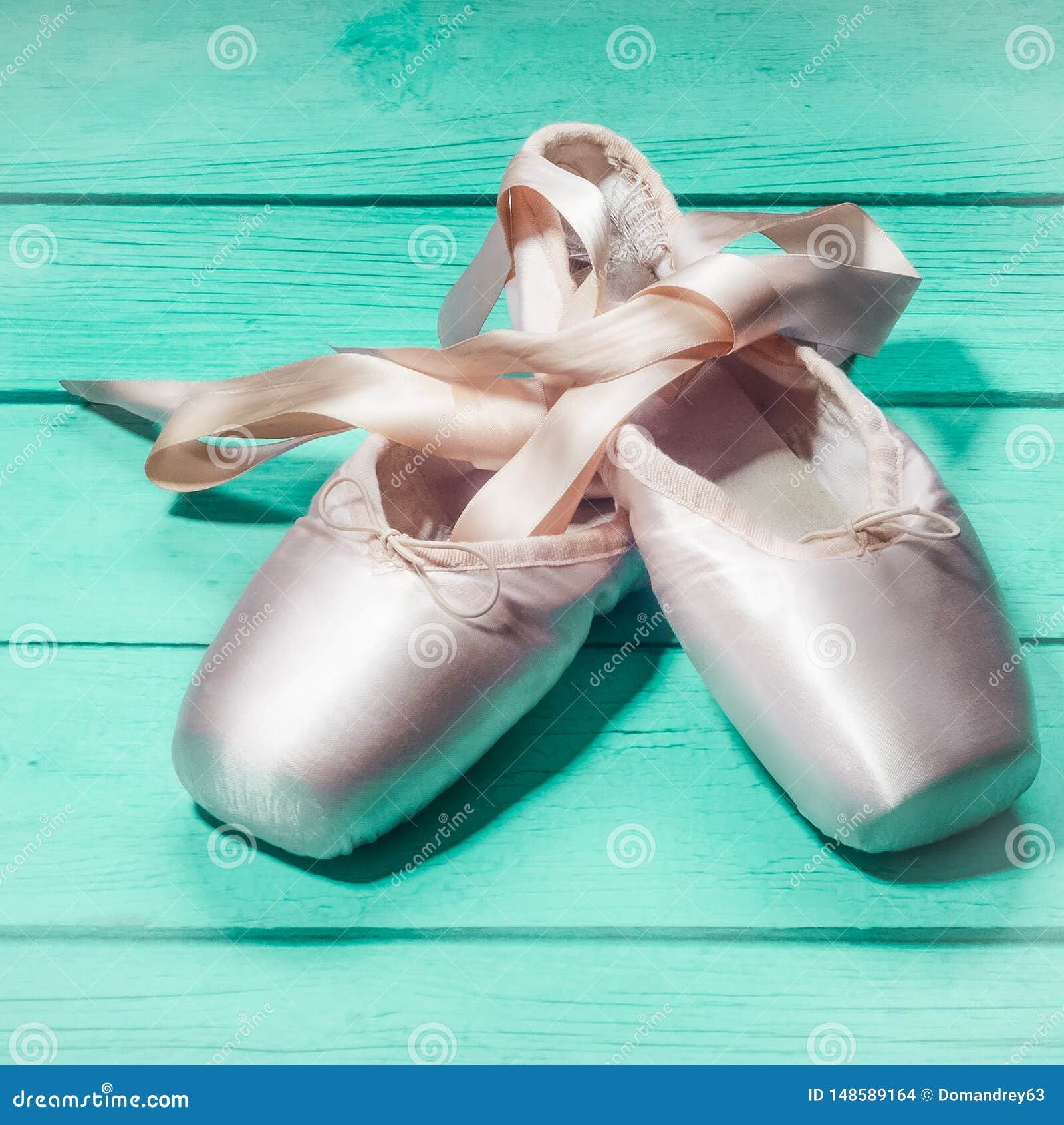 turquoise ballet pointe shoes