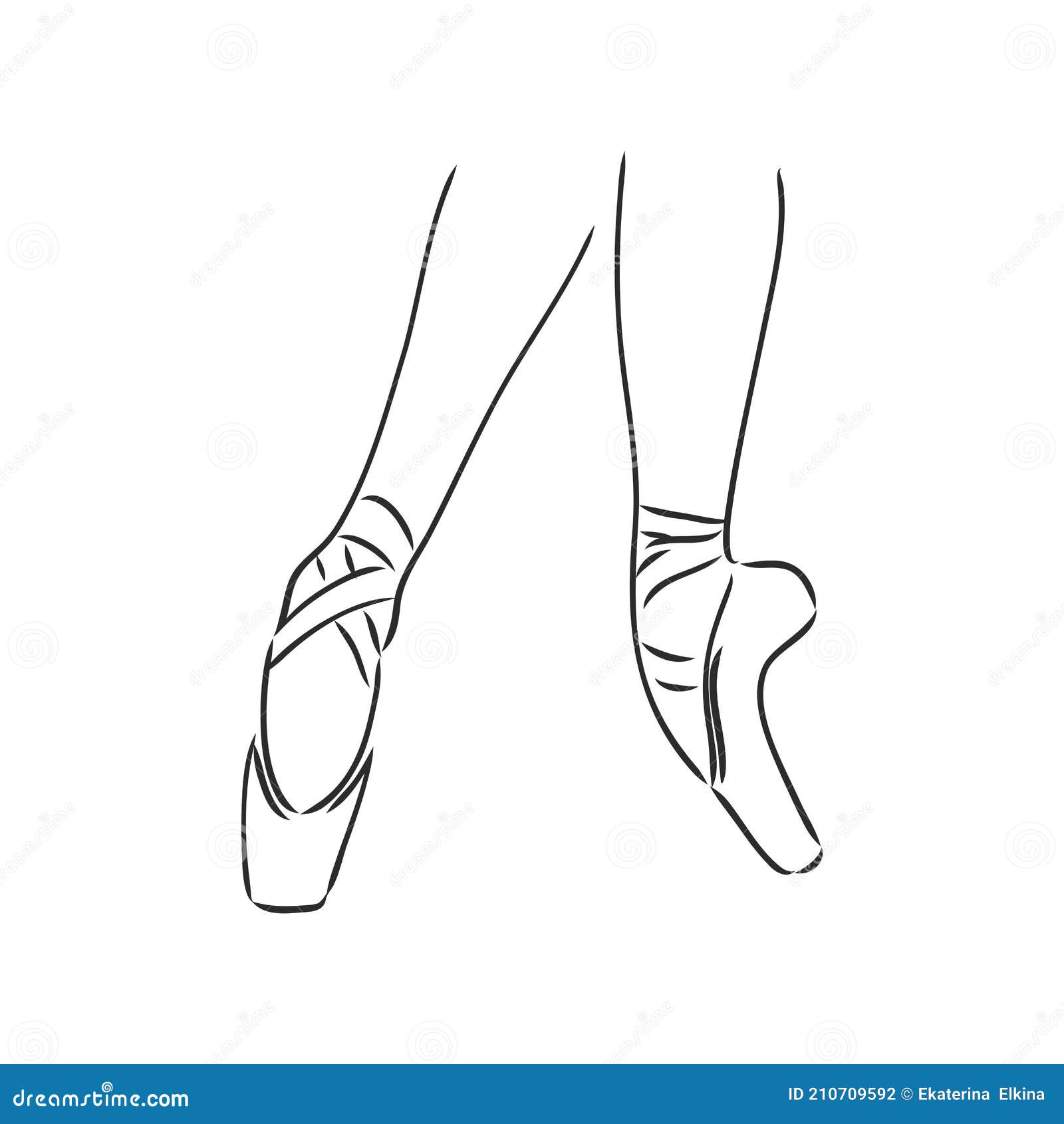 Pointe shoes Ballet shoes Vector handdrawn  Stock Illustration  74918553  PIXTA