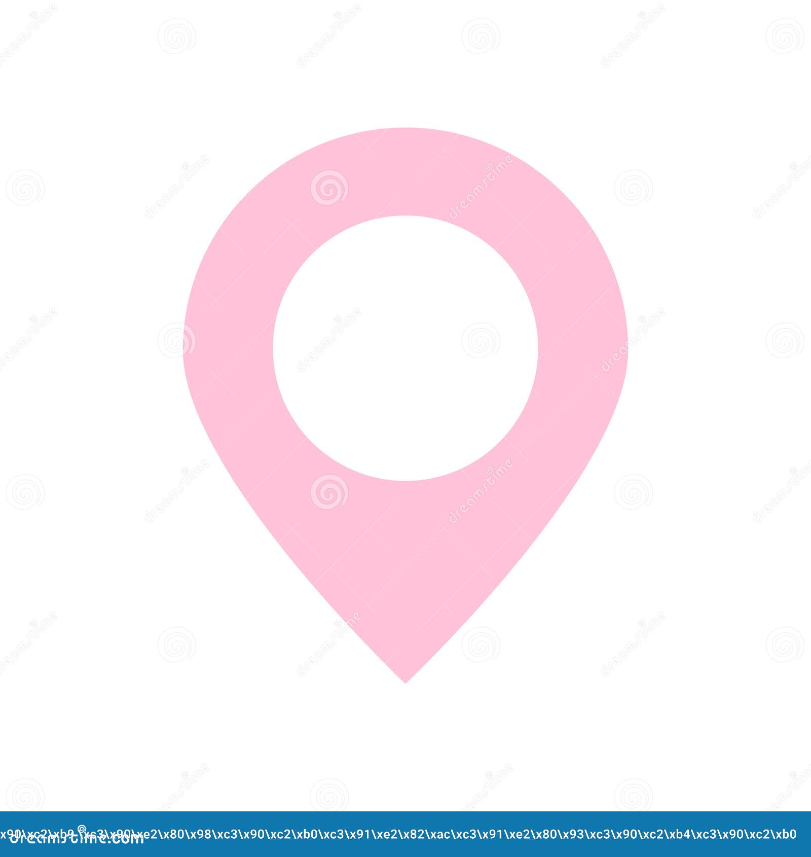 Pointer Icon Vector, Location Pink Sign Isolated on White Stock Vector