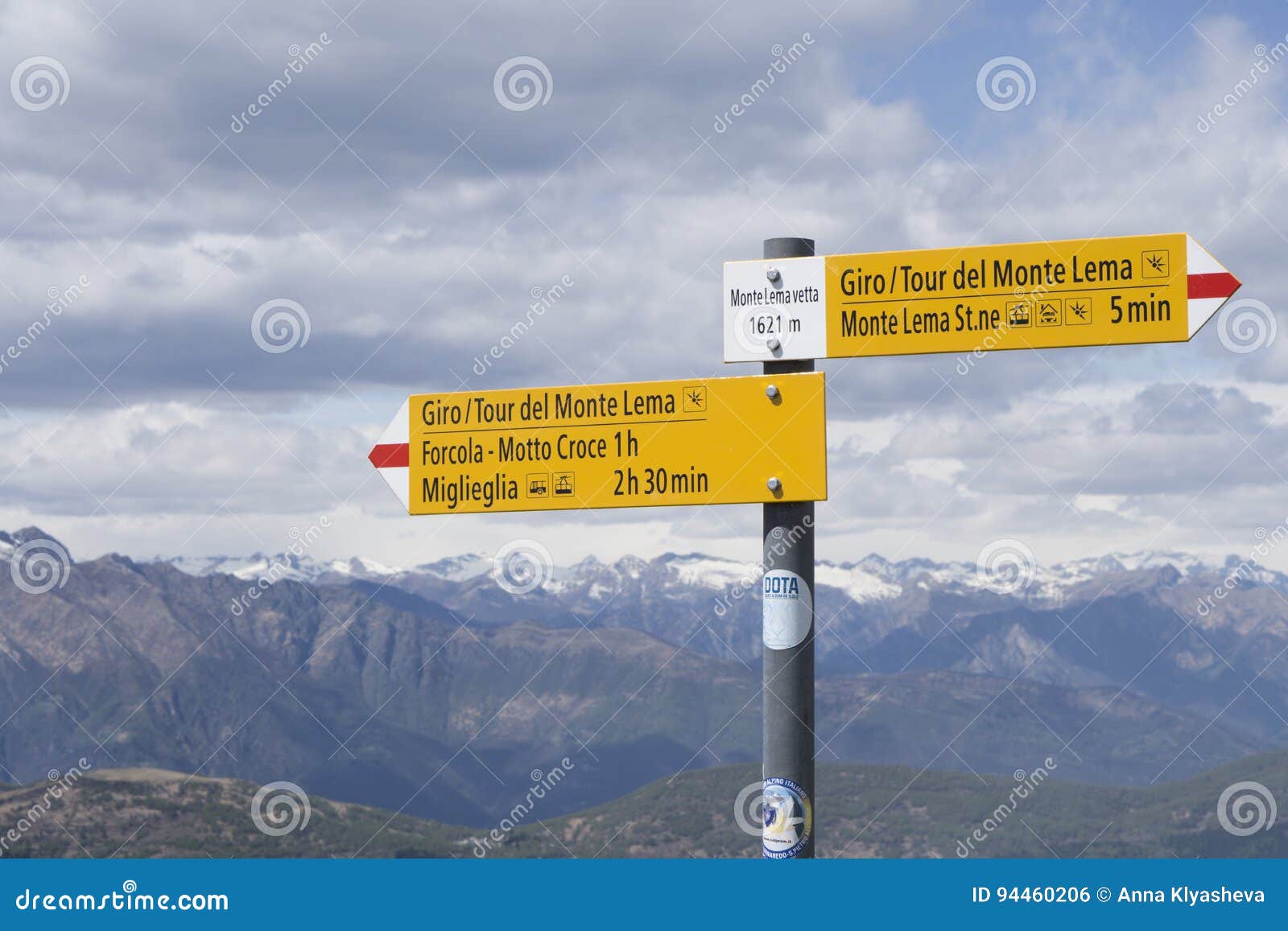 pointer on the monte lema mountain switzerland