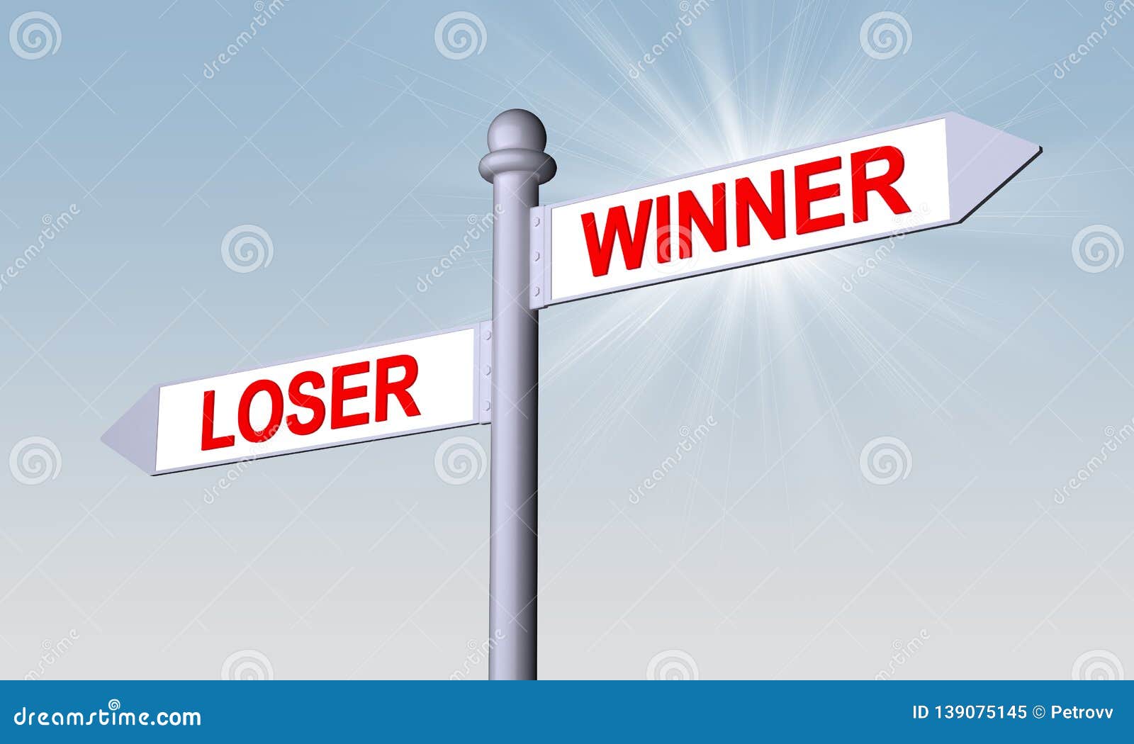 Pointers with Directions Winner and Loser Stock Illustration