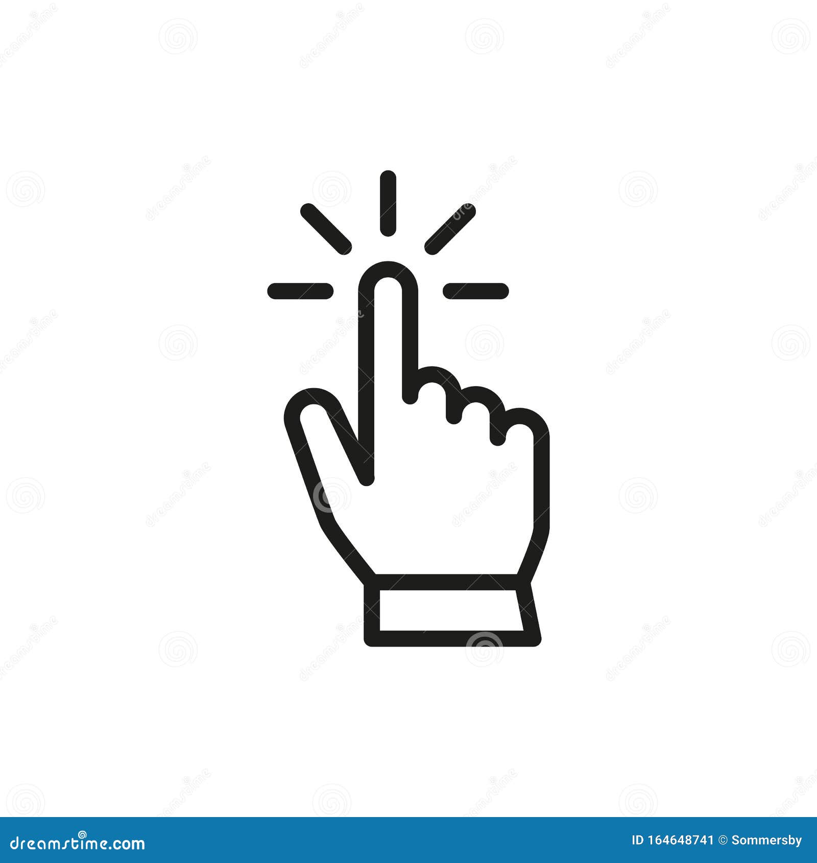 Pointeur De La Main Ou Curseur De La Souris En Cliquant Sur Le Symbole  D'icône Linéaire Illustration Stock - Illustration du doigt, flèche:  164648741
