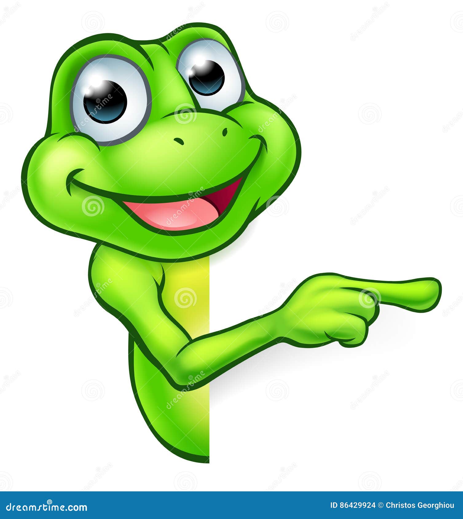 pointing cartoon frog