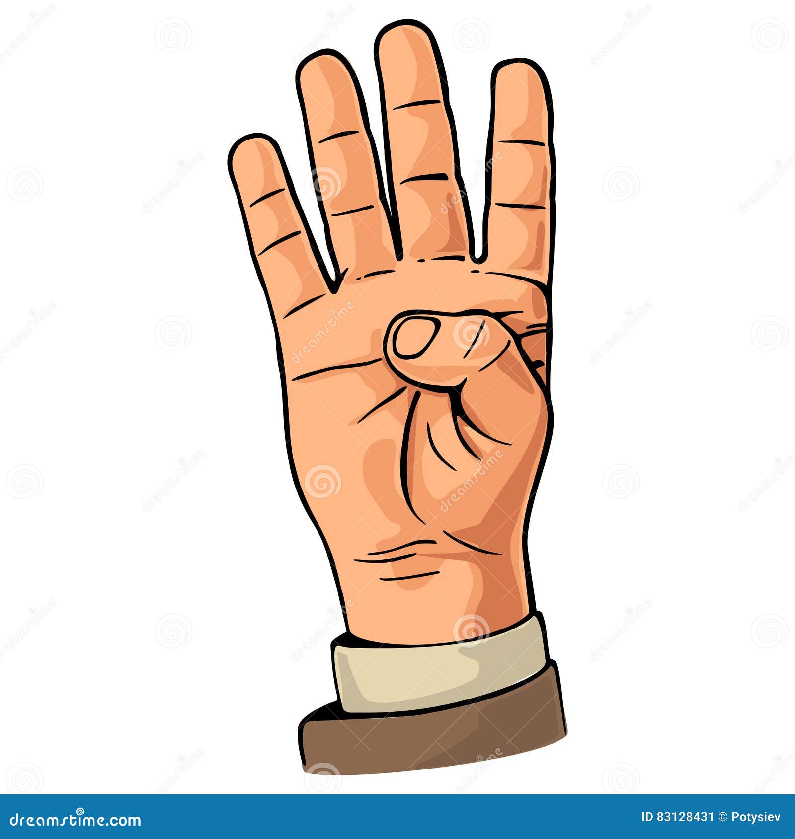 point finger, hand in number one sign Stock Vector