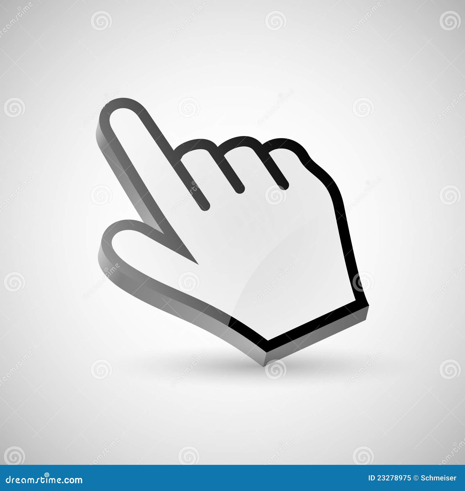 Hand mouse cursor clicks the fake button Vector Image
