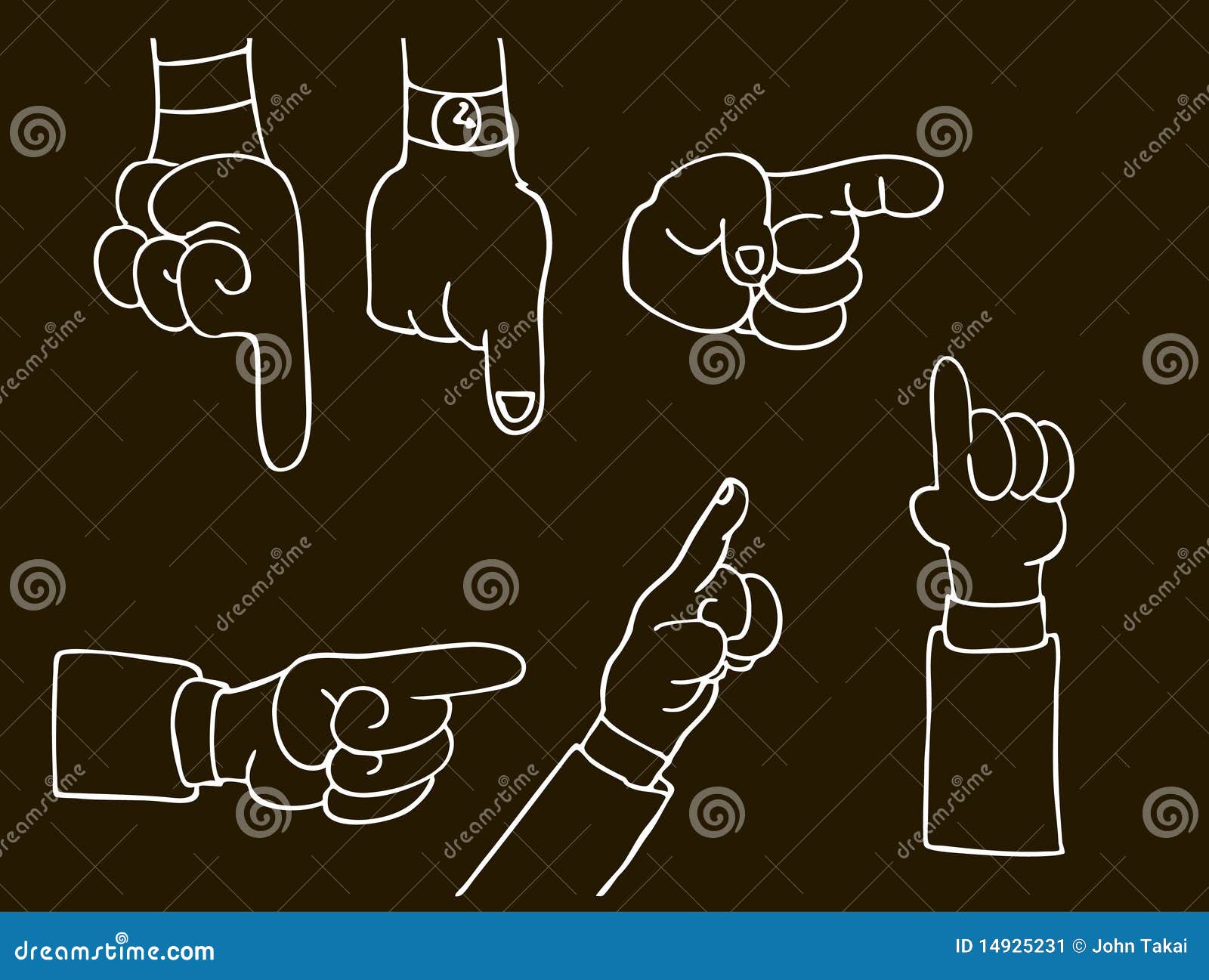 Pointing Hands stock vector. Illustration of freehand - 14925231