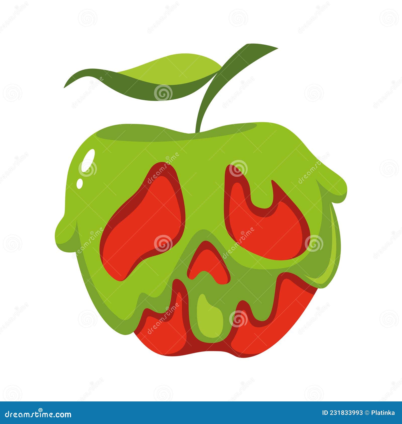 poison apple for halloween, cartoon  