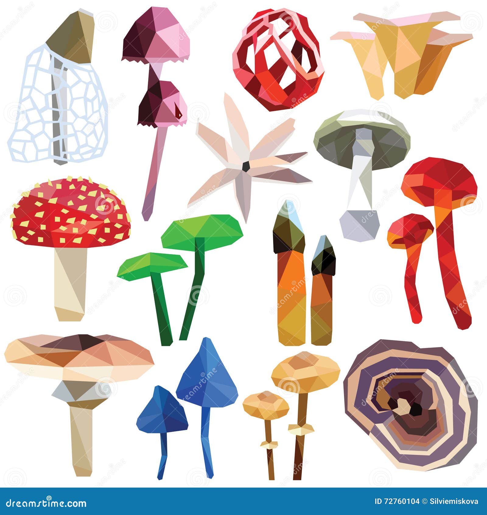 poisonous mushroom set.