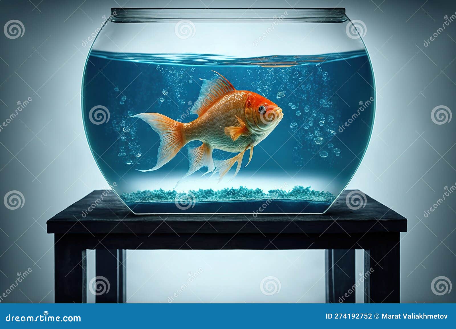 Poisson Dans Un Petit Aquarium Image Générée Par IA Banque D