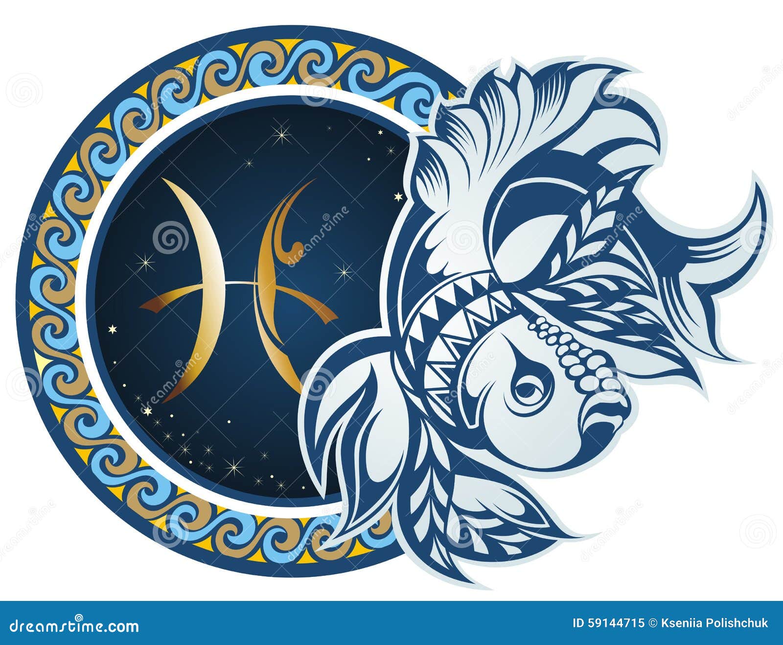 Personnage Anime Signe Astrologique Poisson Poissons Zodiaque Des Symboles Douze De Signe De Conception De Dessin