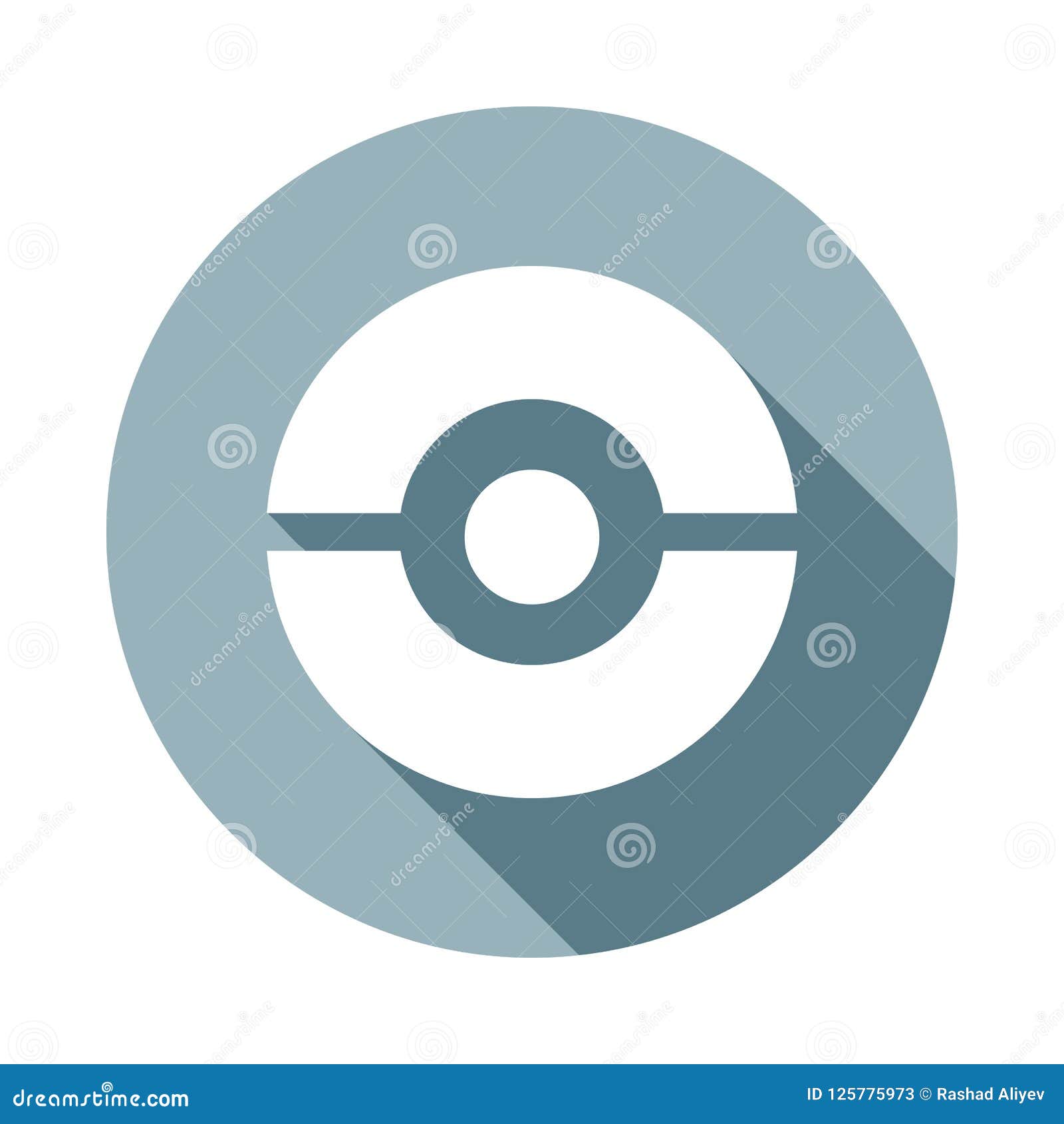 Pokeball icon in gray color Royalty Free Vector Image