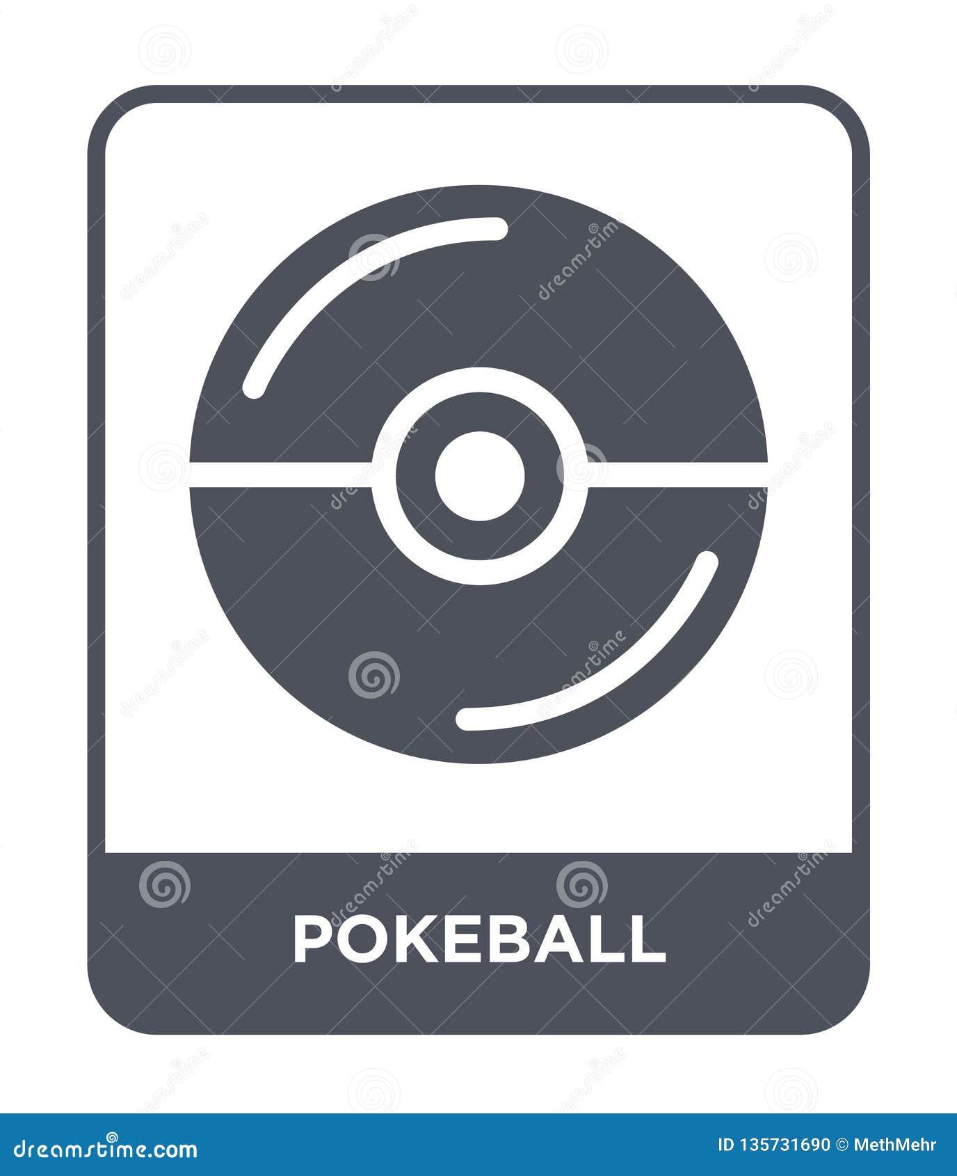 Pokeball icon in gray color Royalty Free Vector Image