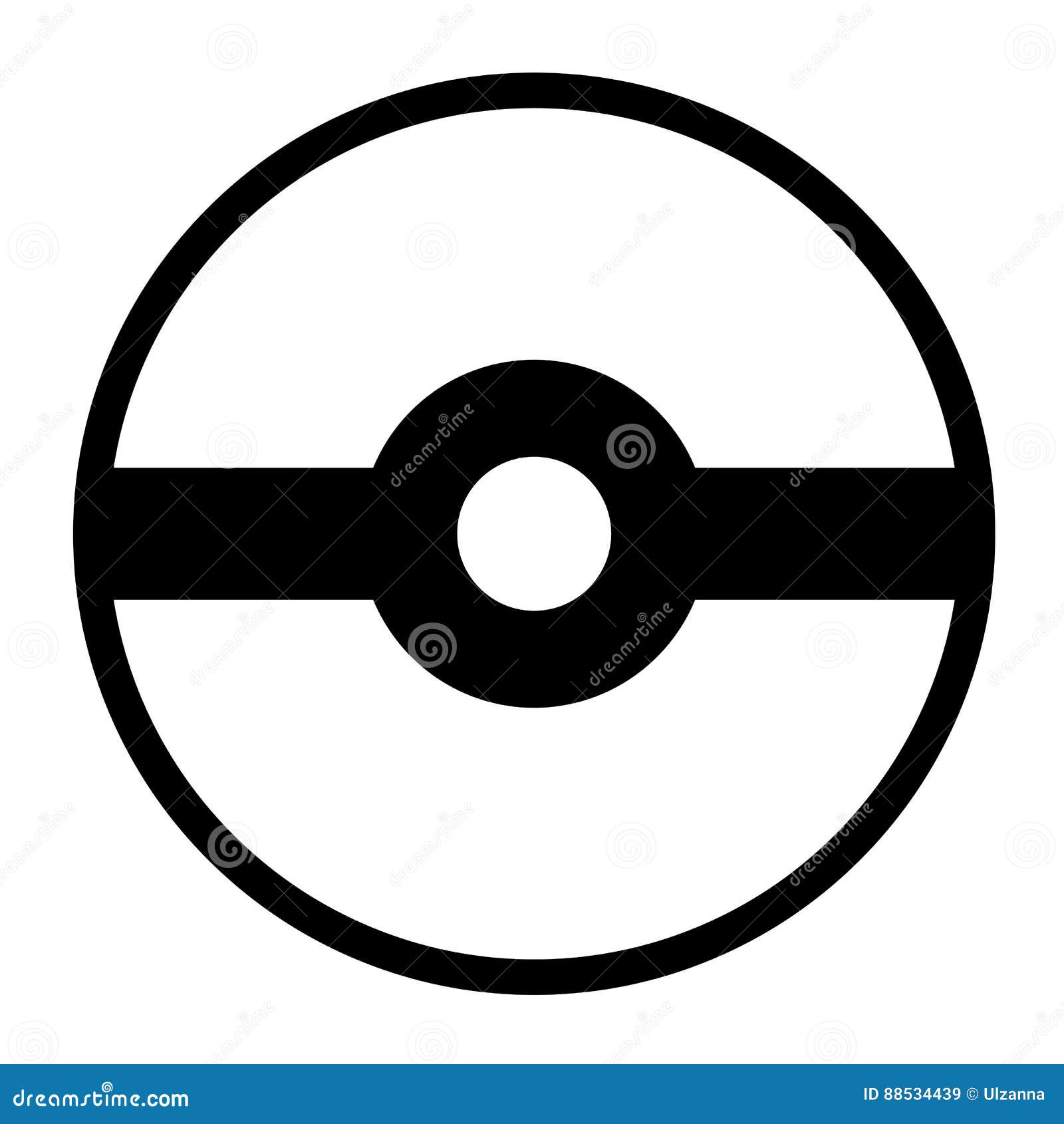 Game Pokeball Outline Icon Pokemon Container Vector Illustration