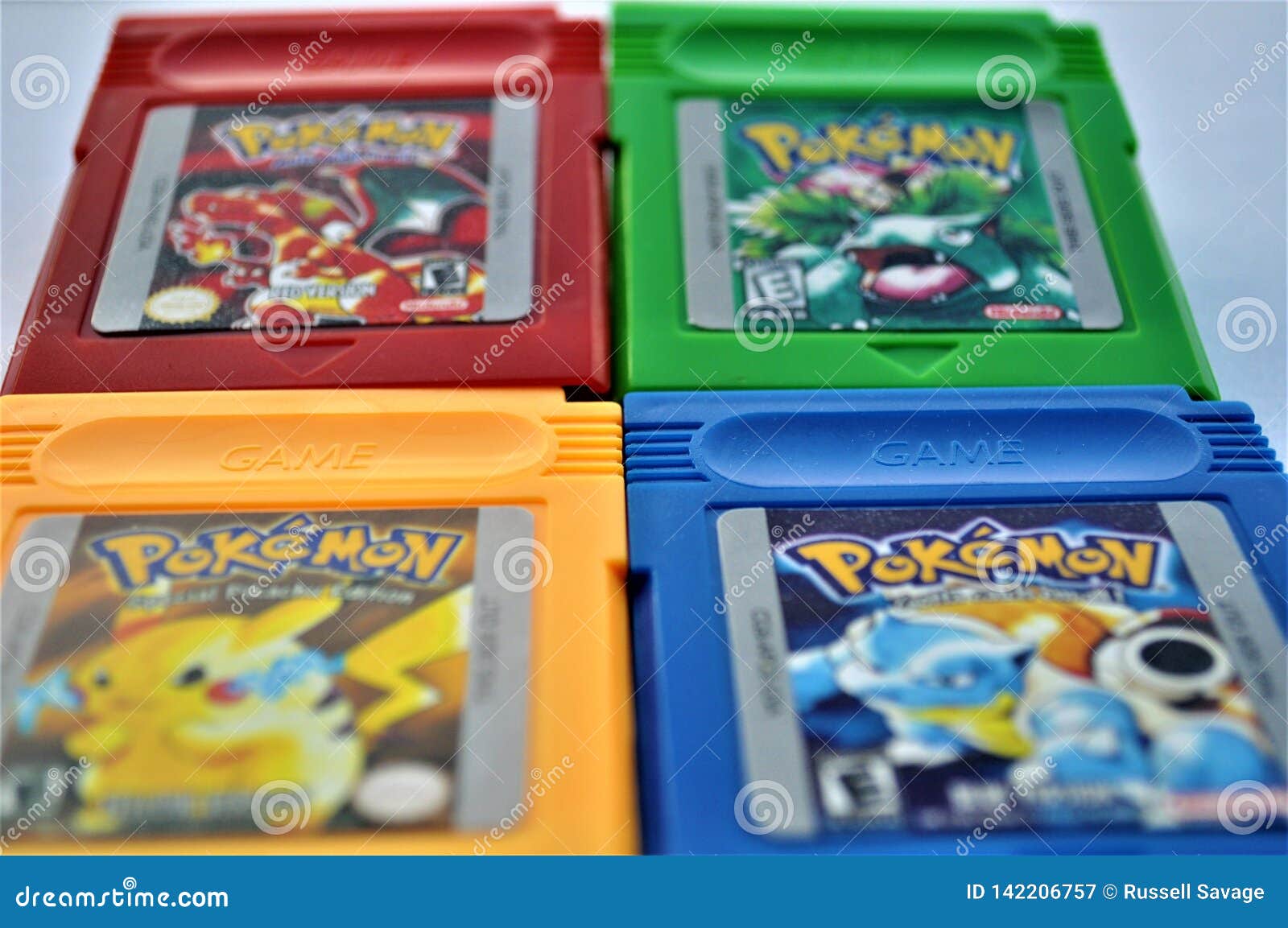 Pokemon 4 Collection GBA Games Editorial Stock Image - Image of times,  blue: 142206749