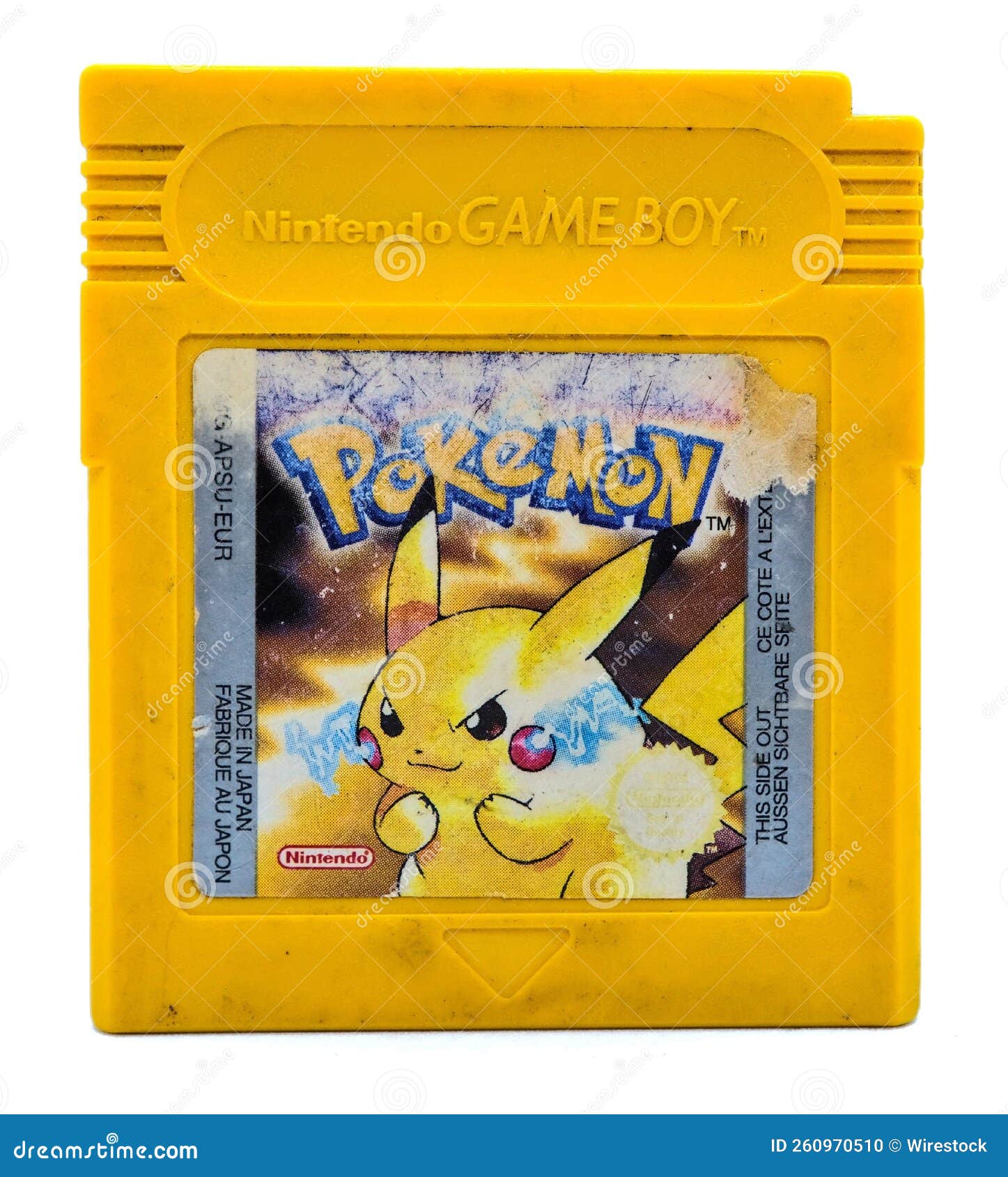 Vejnavn ukrudtsplante Tæller insekter Pokemon Yellow Version of Gameboy Color Game Chip on White Background  Editorial Image - Image of design, game: 260970510