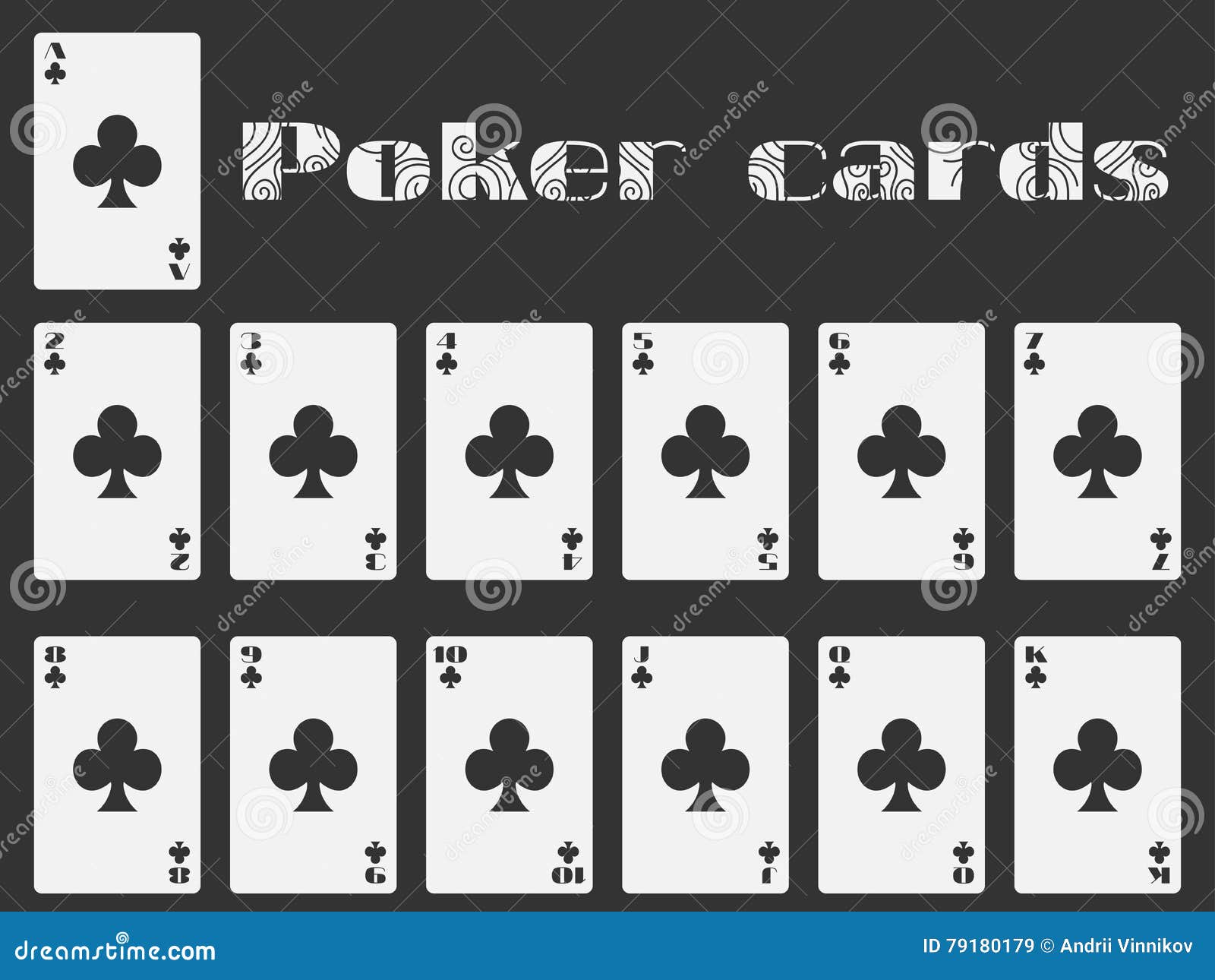 Poker Cards, Deck of Cards, Cards Club Suit. Isolated Playing Card Stock  Vector - Illustration of hazard, face: 79180179