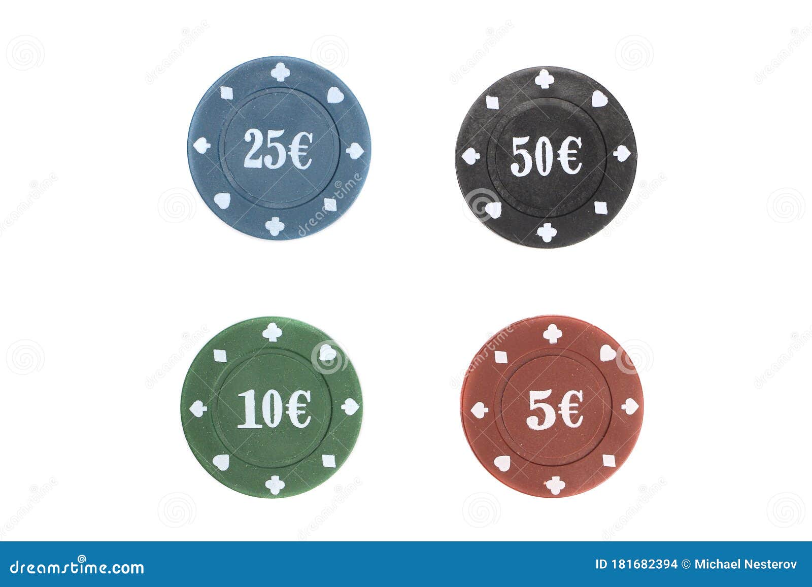 Poker Chips Black, Red, Green, Blue Isolated on a White Background Stock Photo Image of