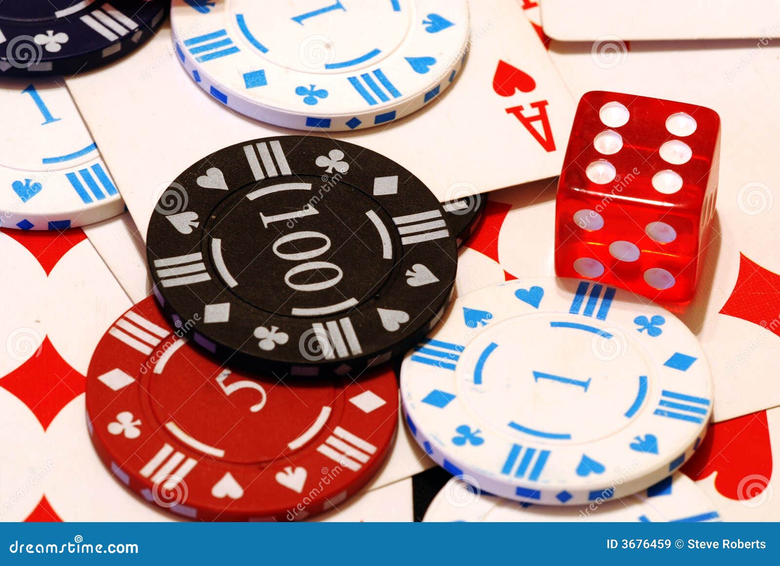 Poker Chips, Cards & Die Stock Image Image of chip, play 3676459
