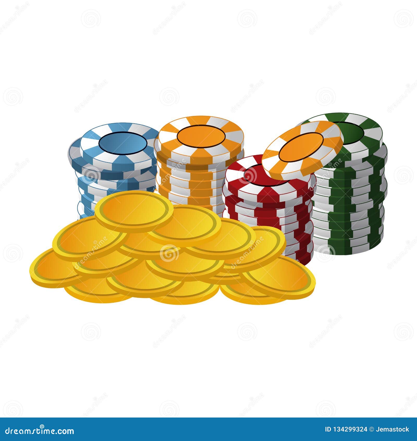 Poker Chips (Stacked) Cartoon Vector 24269091
