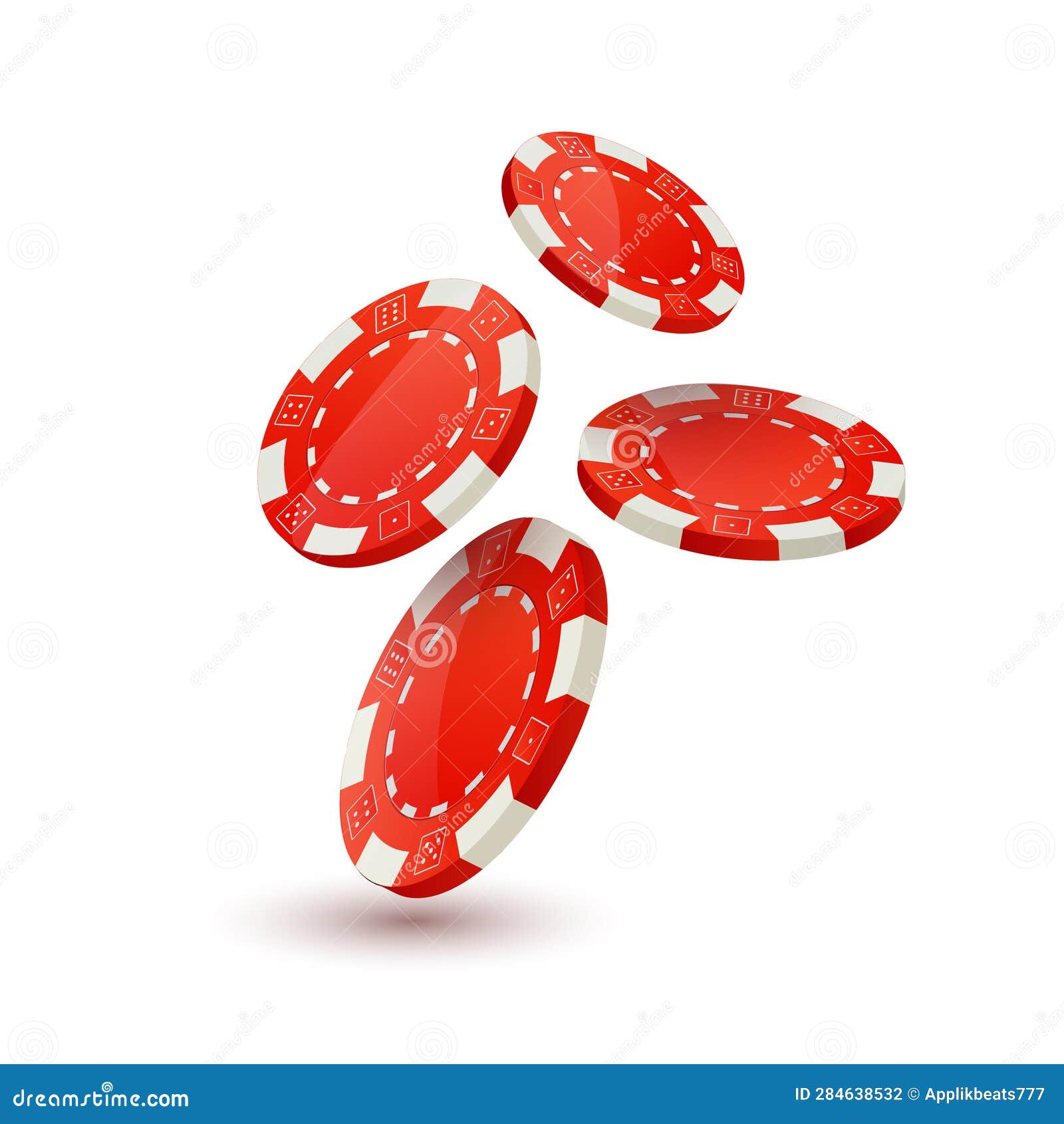 Poker Chips Design Template. Chips Falling Dawn Stock Illustration