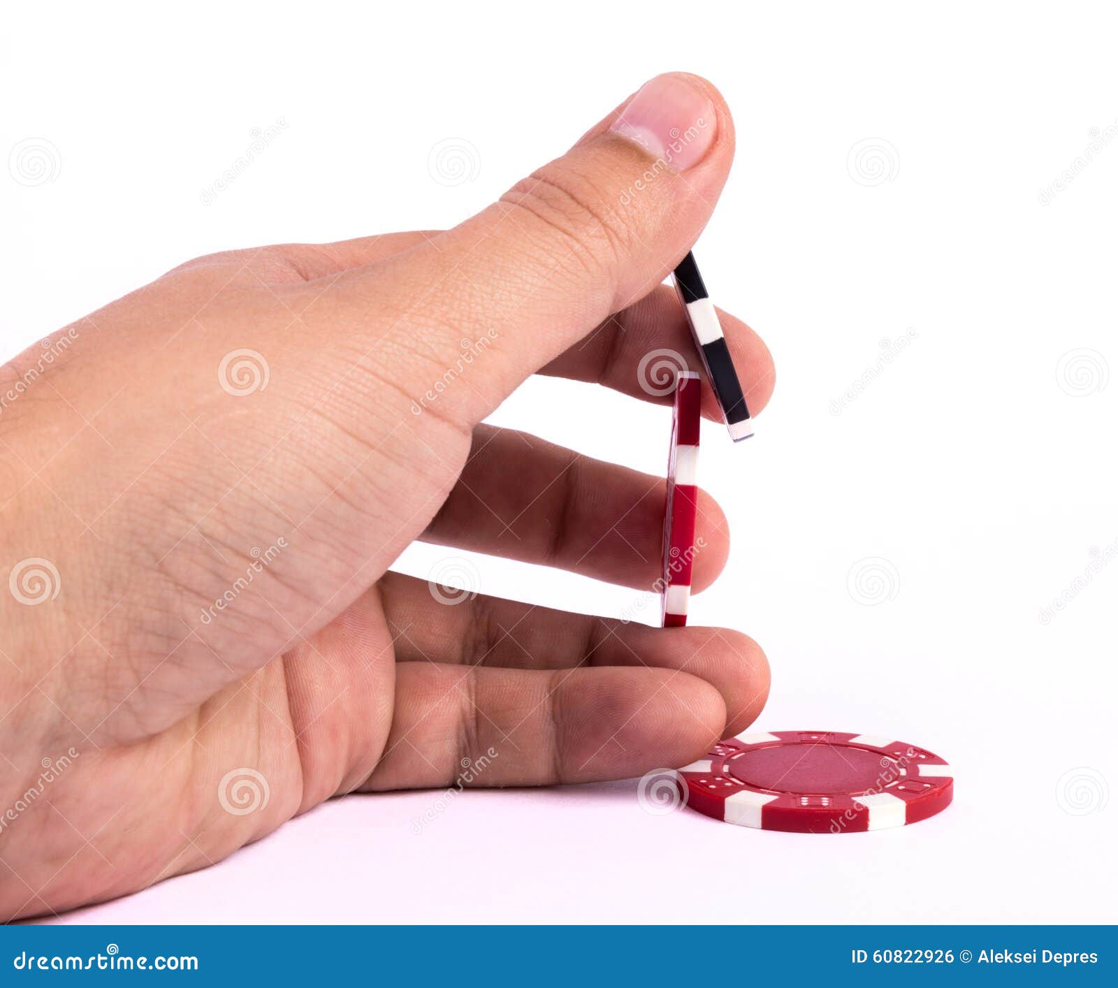 Poker chips in hand stock photo. Image of human, game 60822926