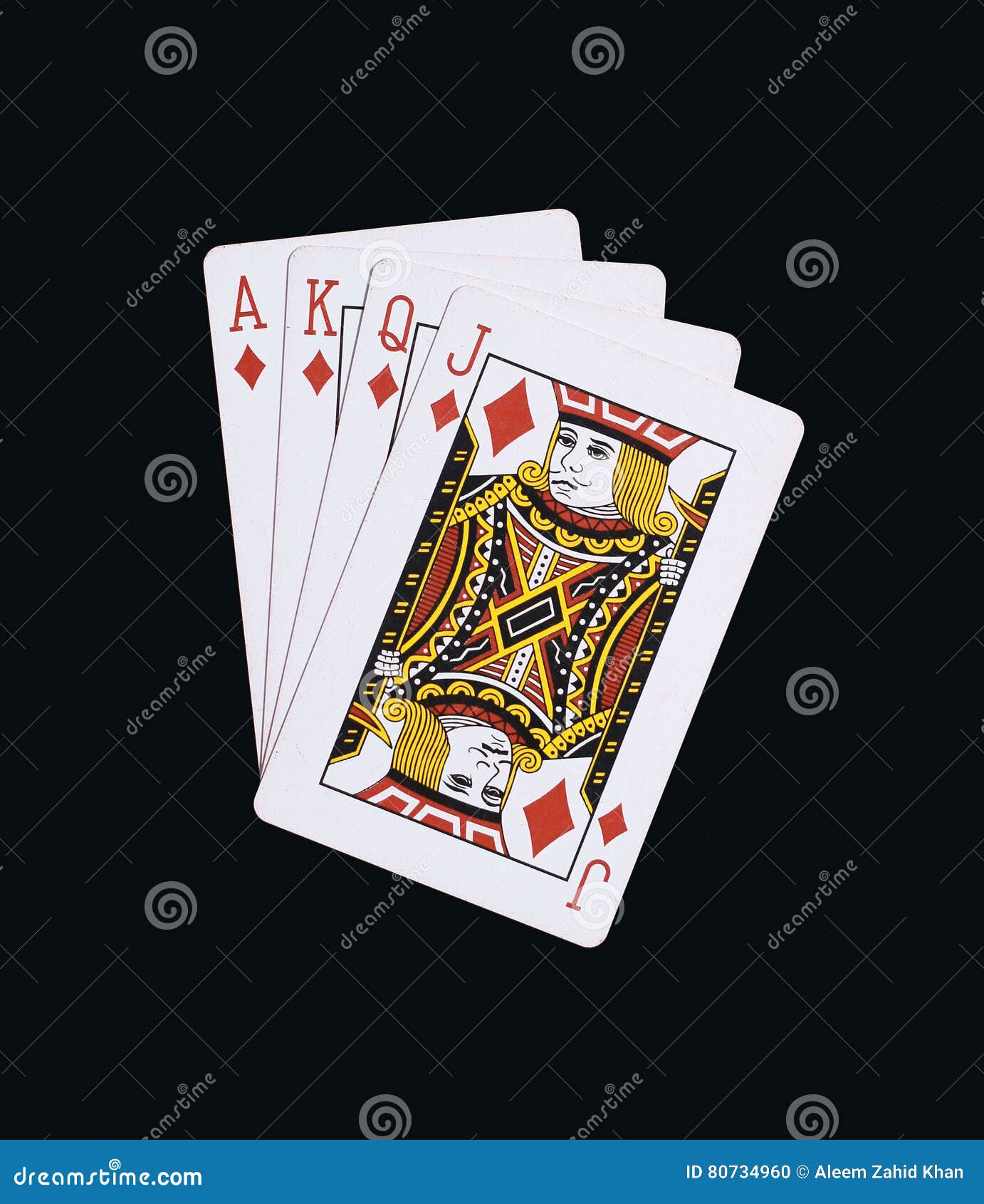 poker diamonds of j q k a playing cards