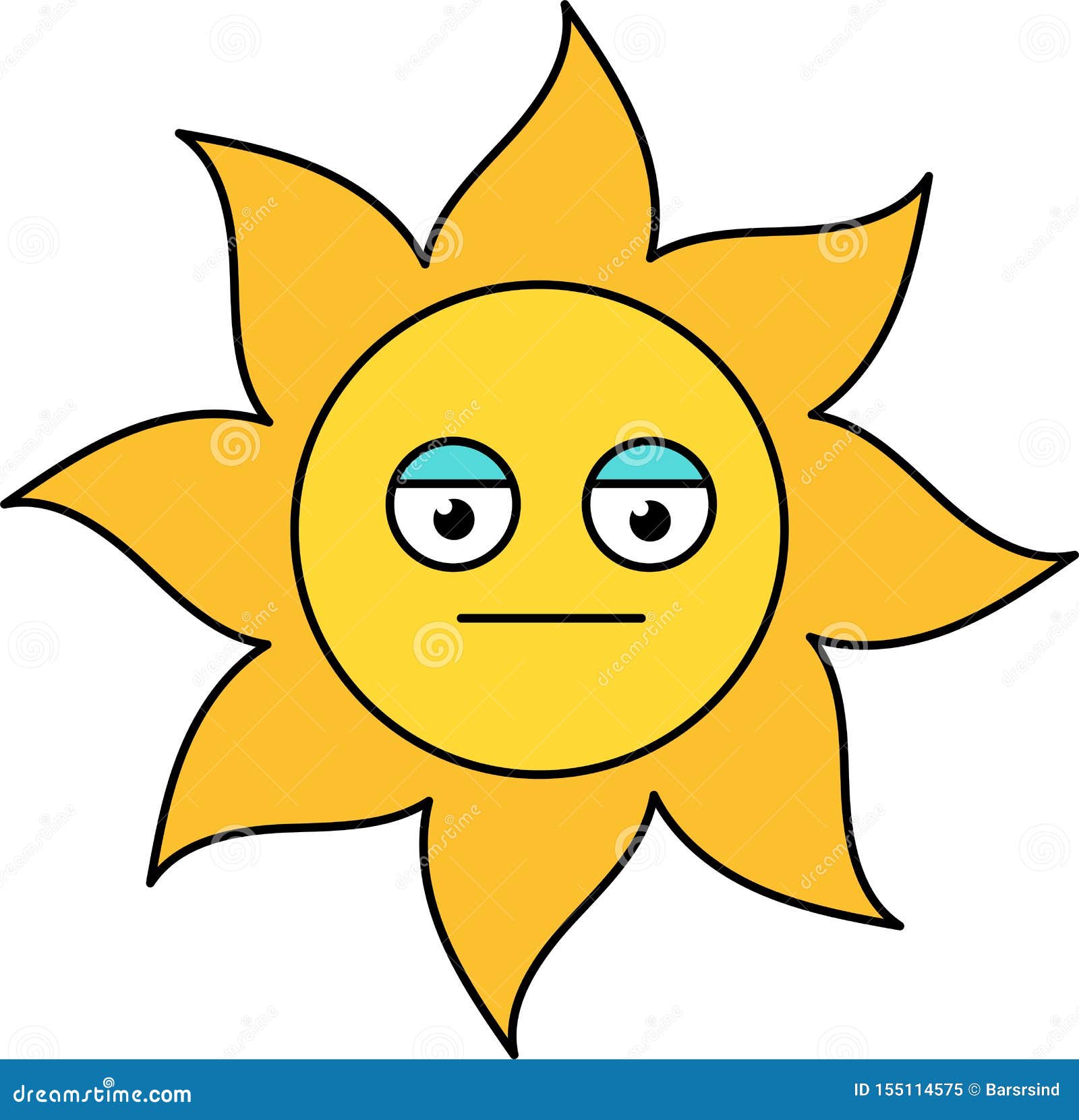 Poker Face Sun Emoji Outline Illustration Stock Illustration - Illustration  of emoji, blank: 155114575