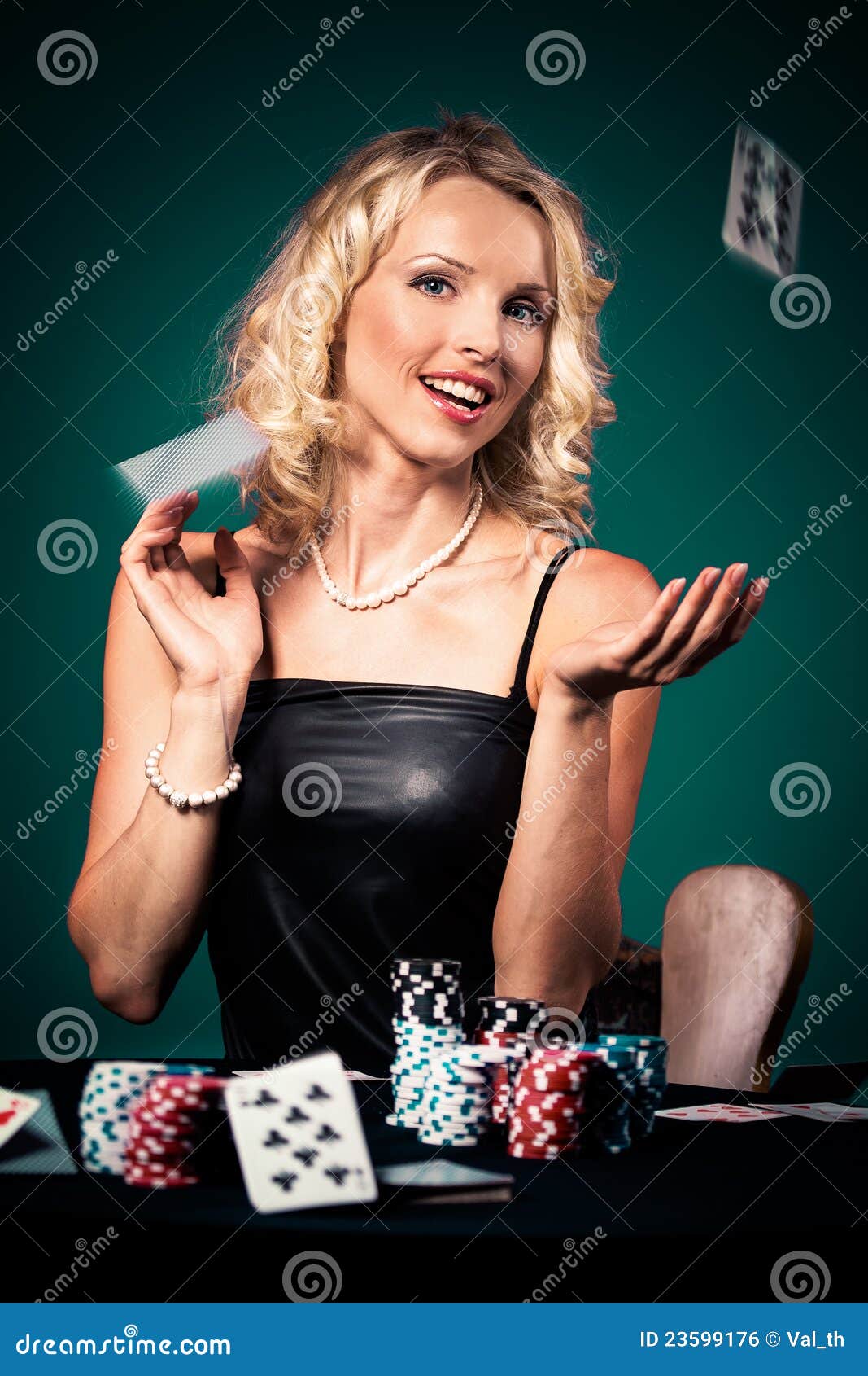 Poker girl stock photo. Image of cards, games, casino 23599176