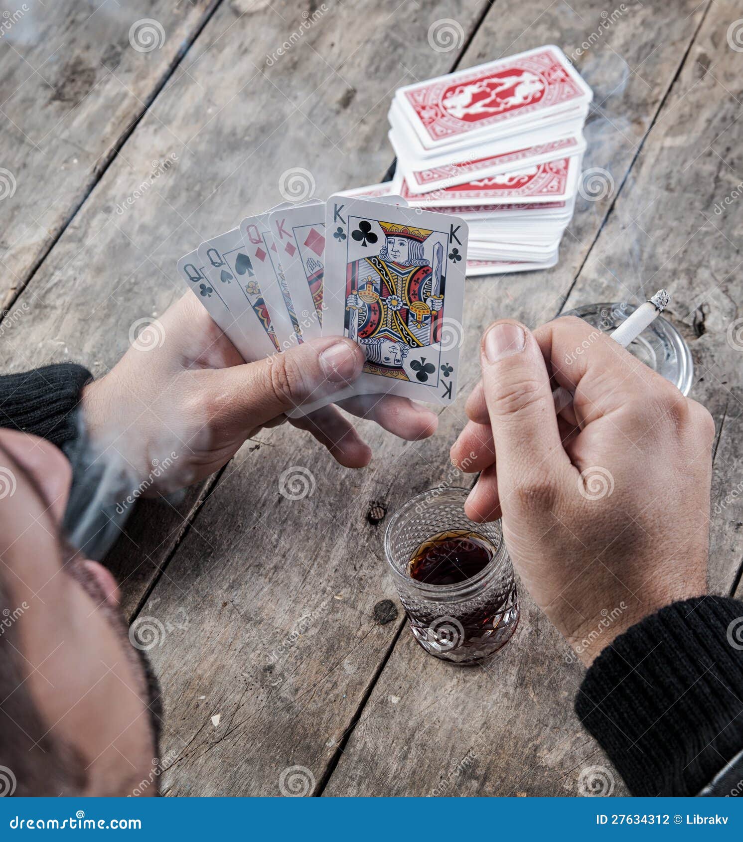 A Poker Hand Full House stock photo. Image of poker, five 27634312