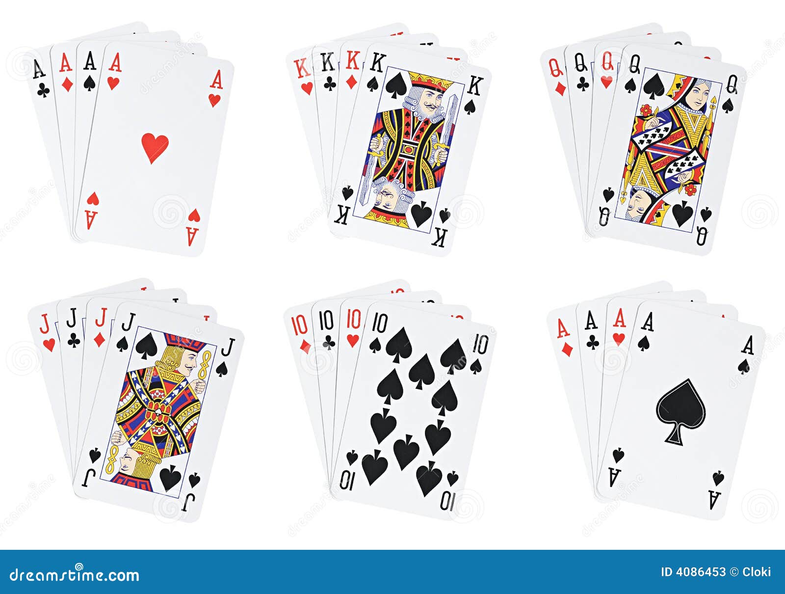 Poker hands stock illustration. Illustration of horizontal - 4086453