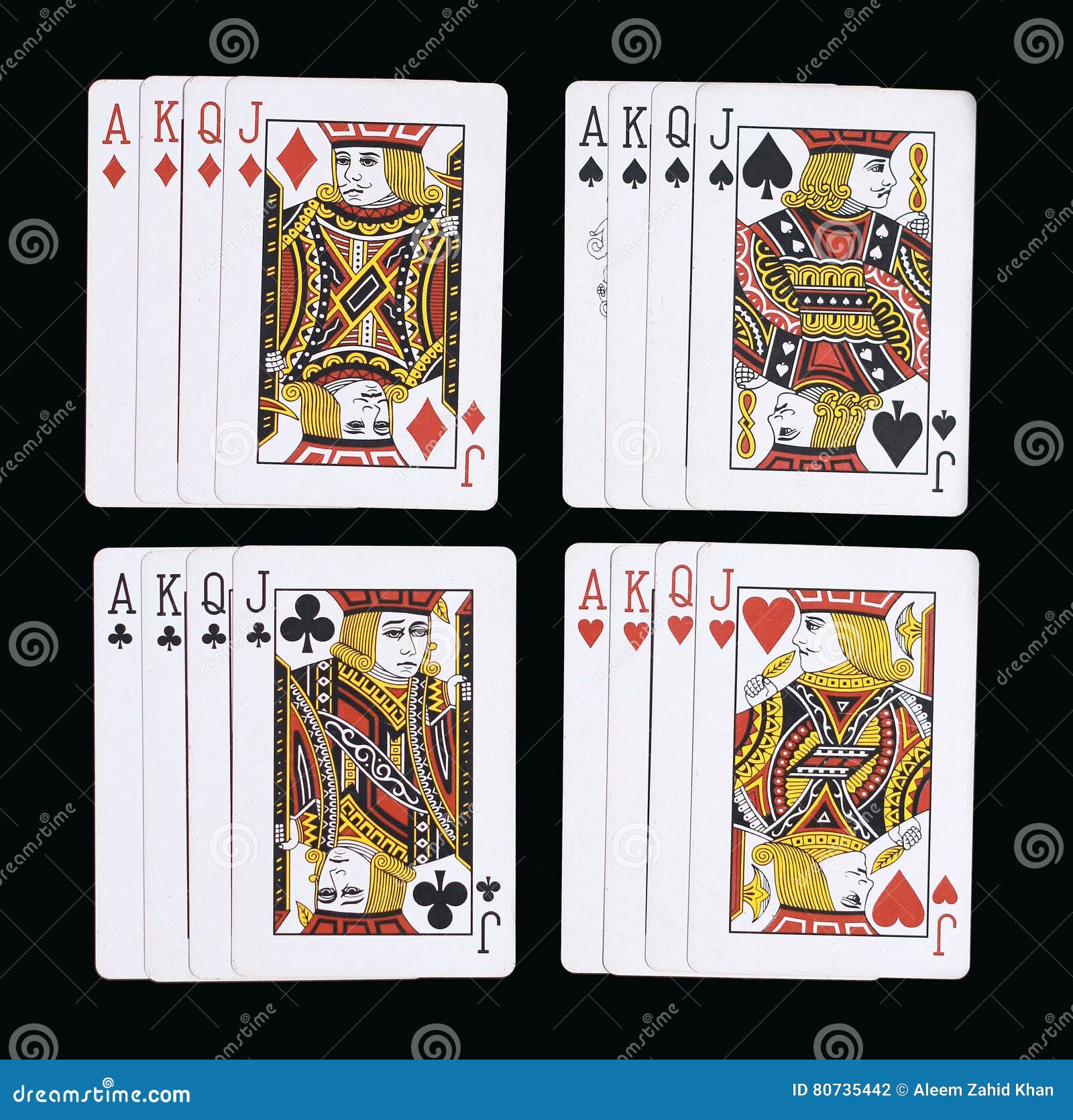 poker j q k a playing cards