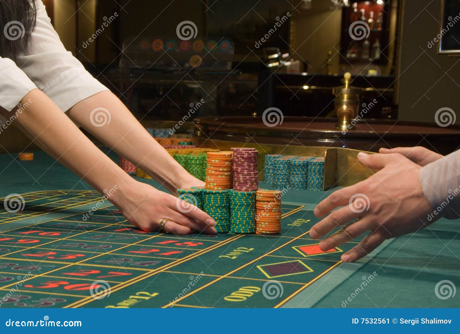 Poker Player and a Big Pile of Chips Stock Image Image of fortune