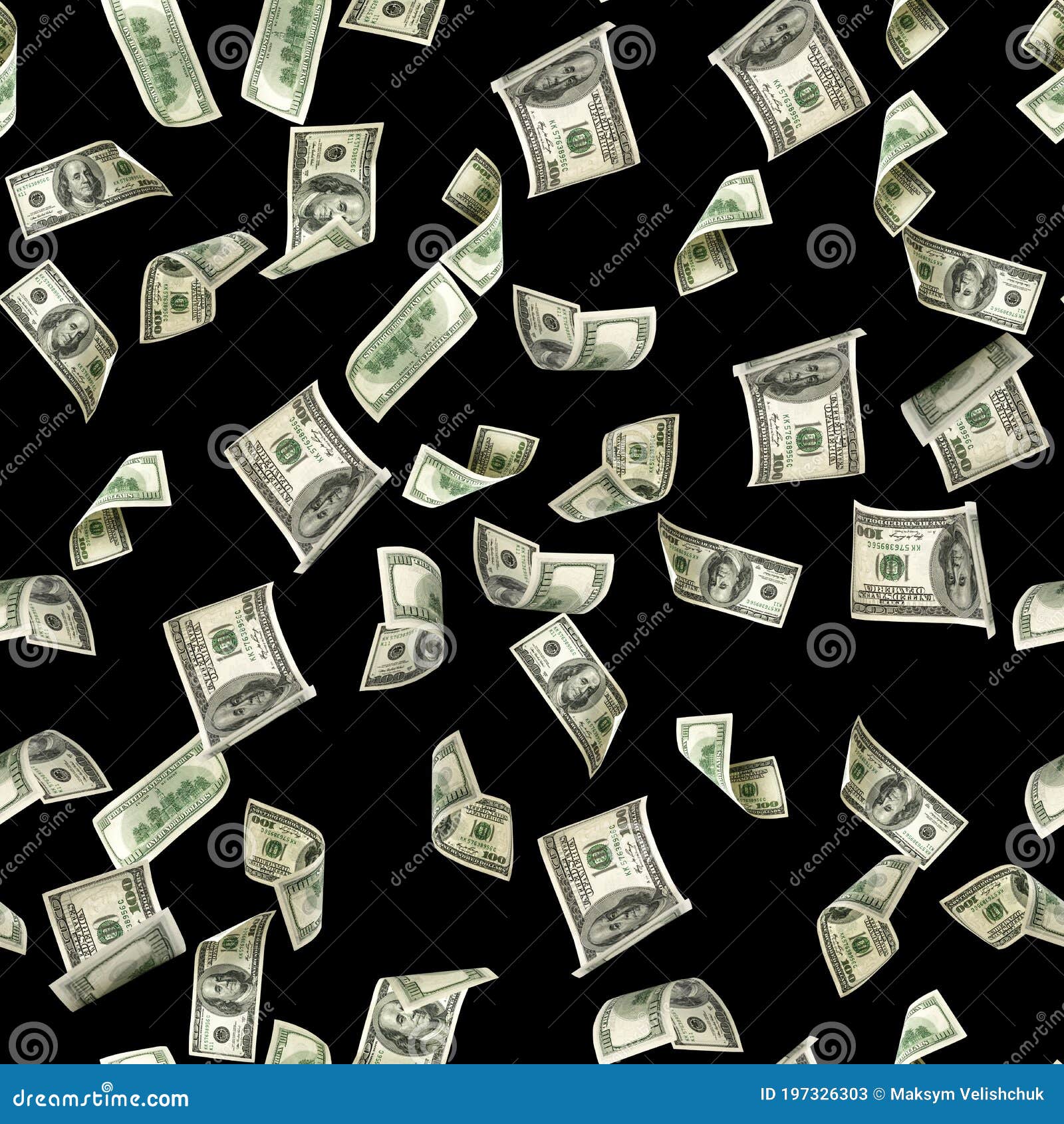 Poker Prints Us Dollar. American Money, Isolated on Black Cash Stock Image  - Image of isolated, change: 197326303
