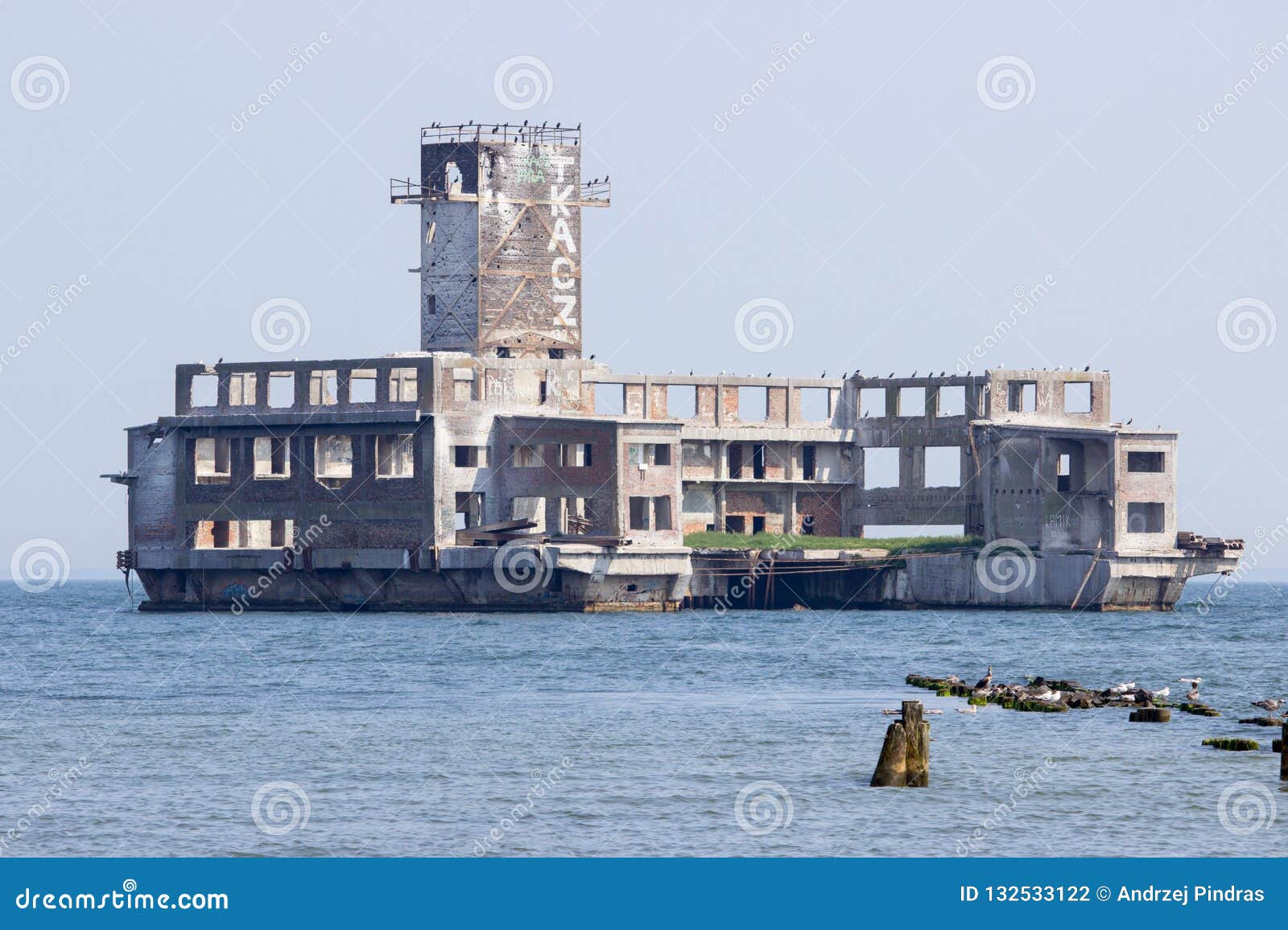 poland, gdynia. old luftwaffe factories for the production of aerial torpedoes. baltic sea