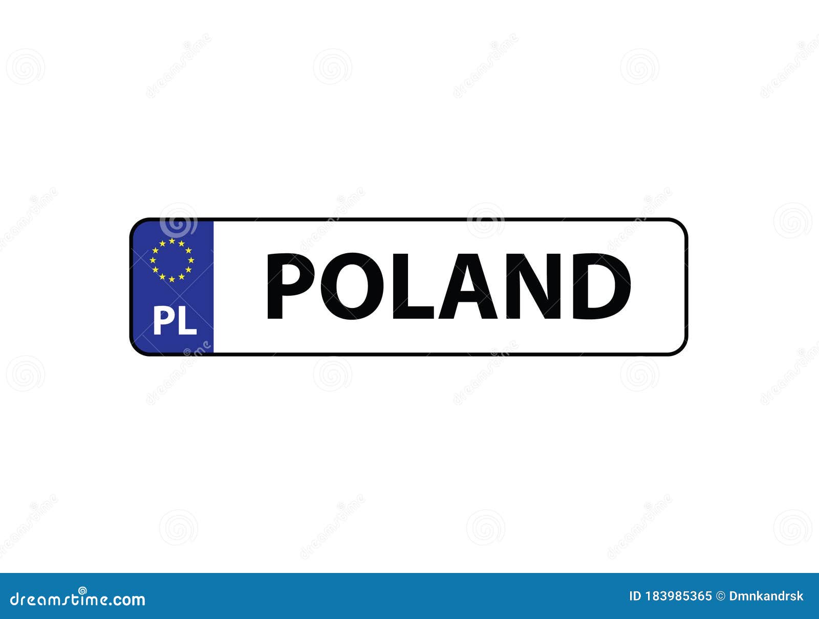 Poland License Plate Car Motor Vehicle Stock Vector - Illustration