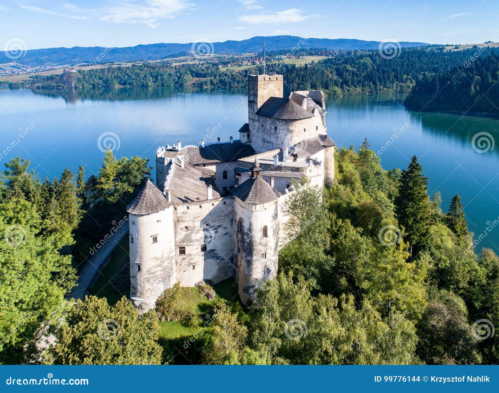 Premium Photo  Aerial view of a medieval castle fortress in the city of  klodzko poland