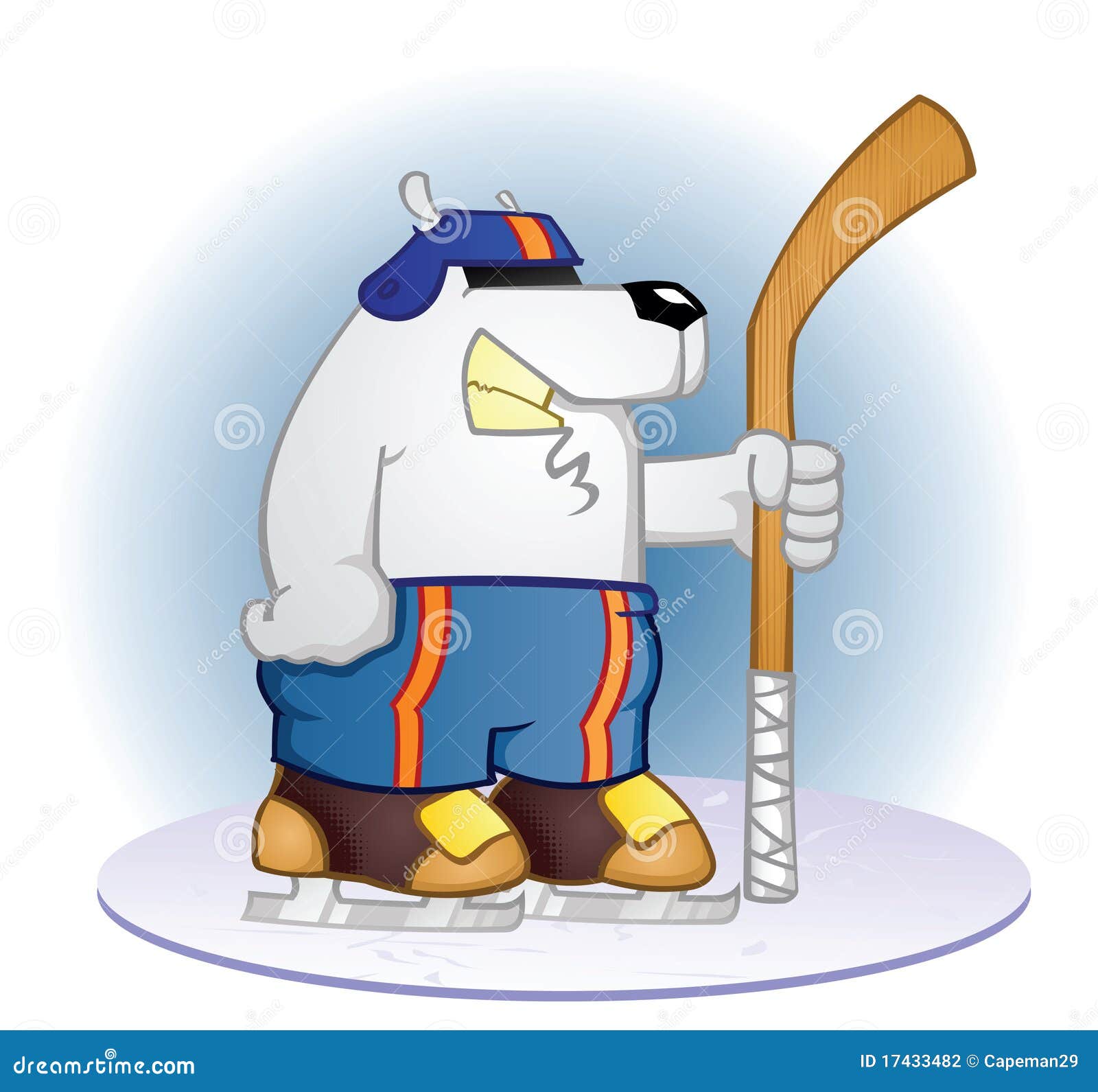 Ice Hockey Polar Bear Mascot Vector Illustration