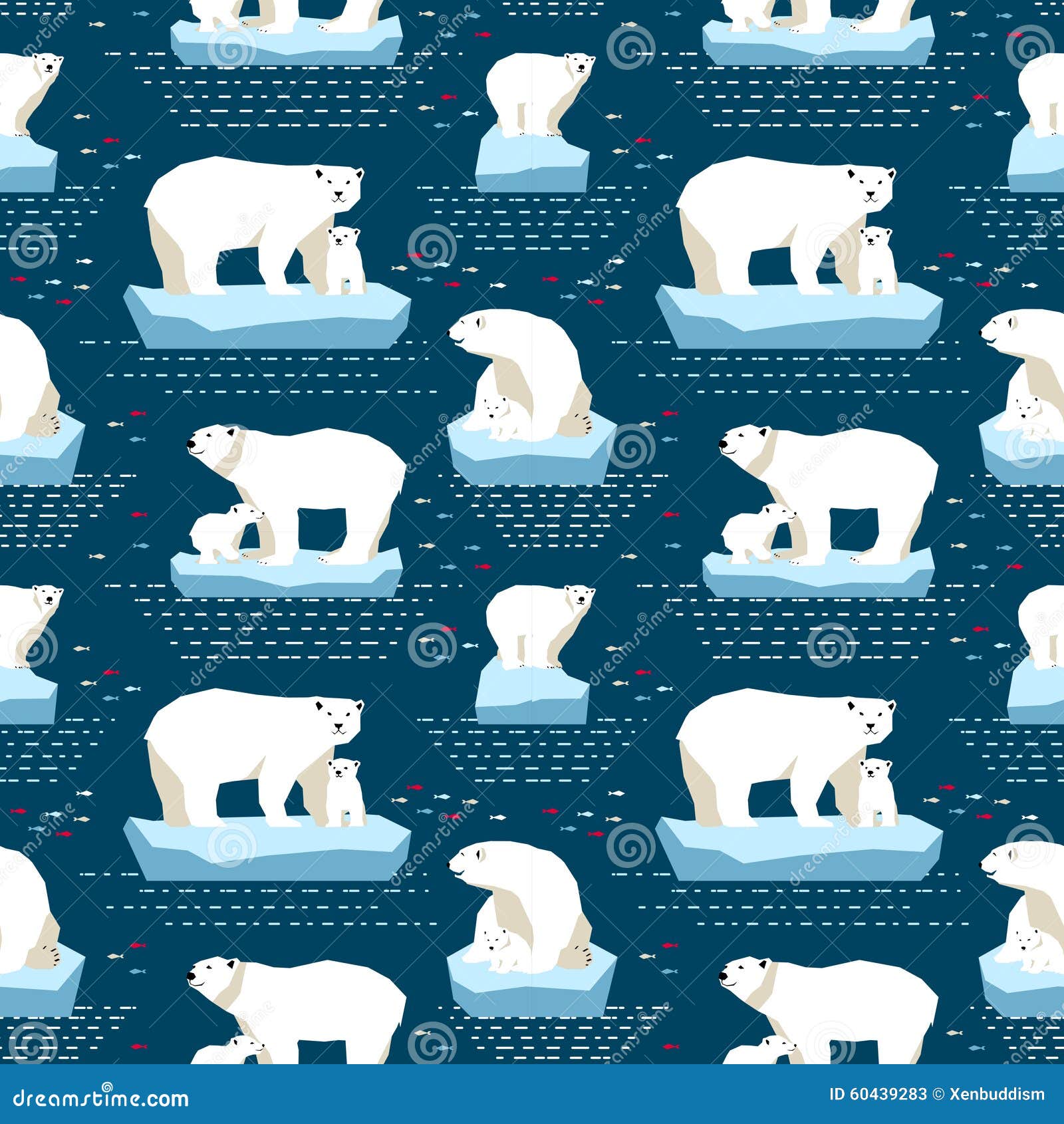 polar bear seamless pattern
