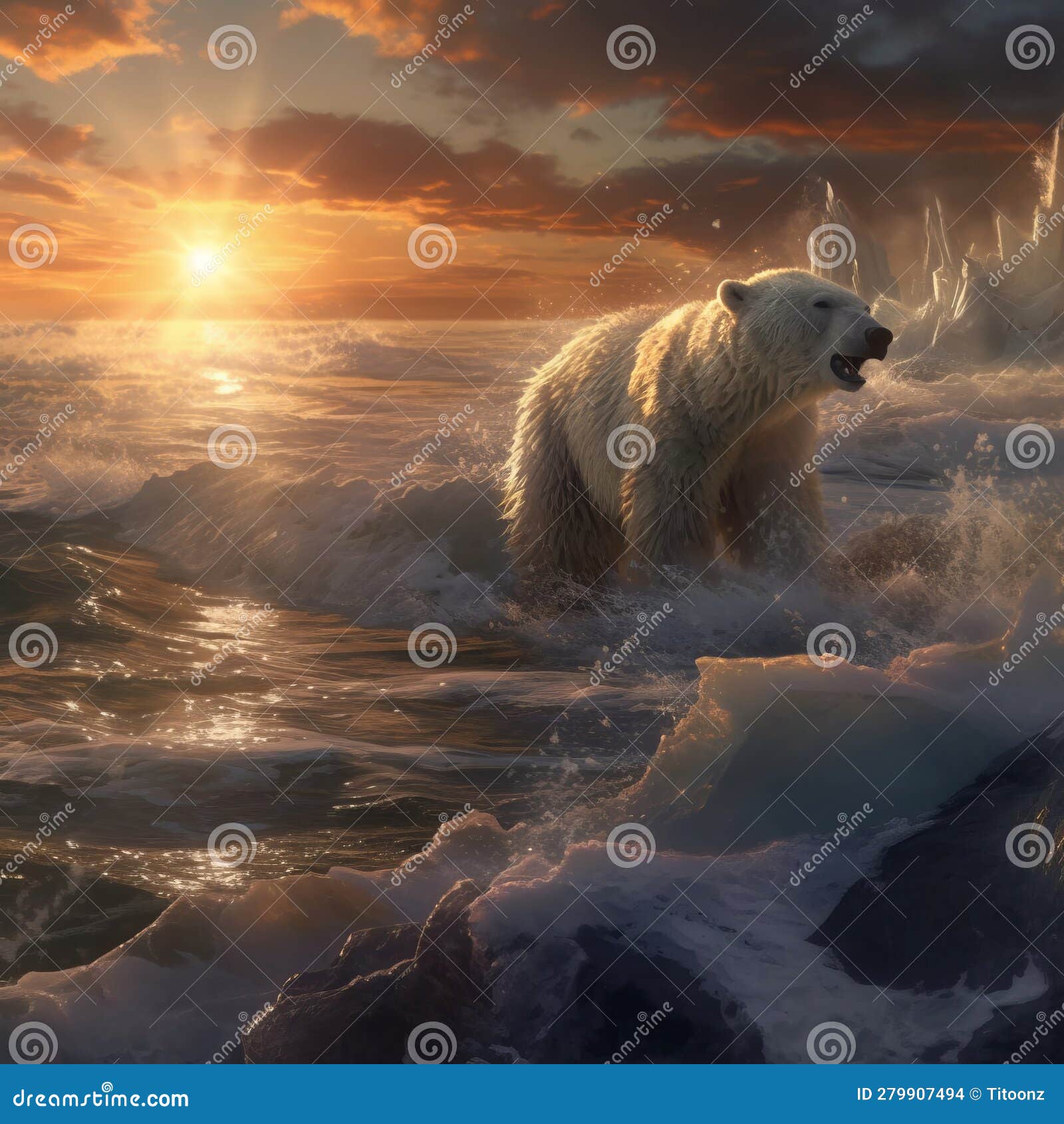 polar bear threatened by climate change and global warming