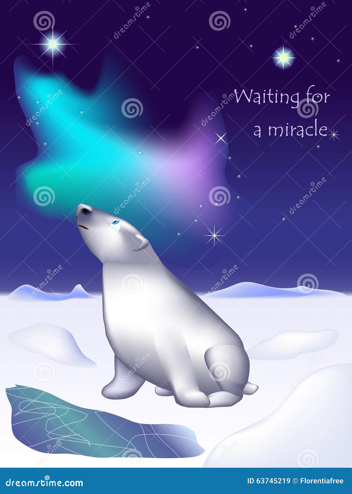 Polar Bear Watching Northern Lights Cartoon Vector CartoonDealer com Polar Bear Watching Northern Lights Cartoon Vector CartoonDealer com