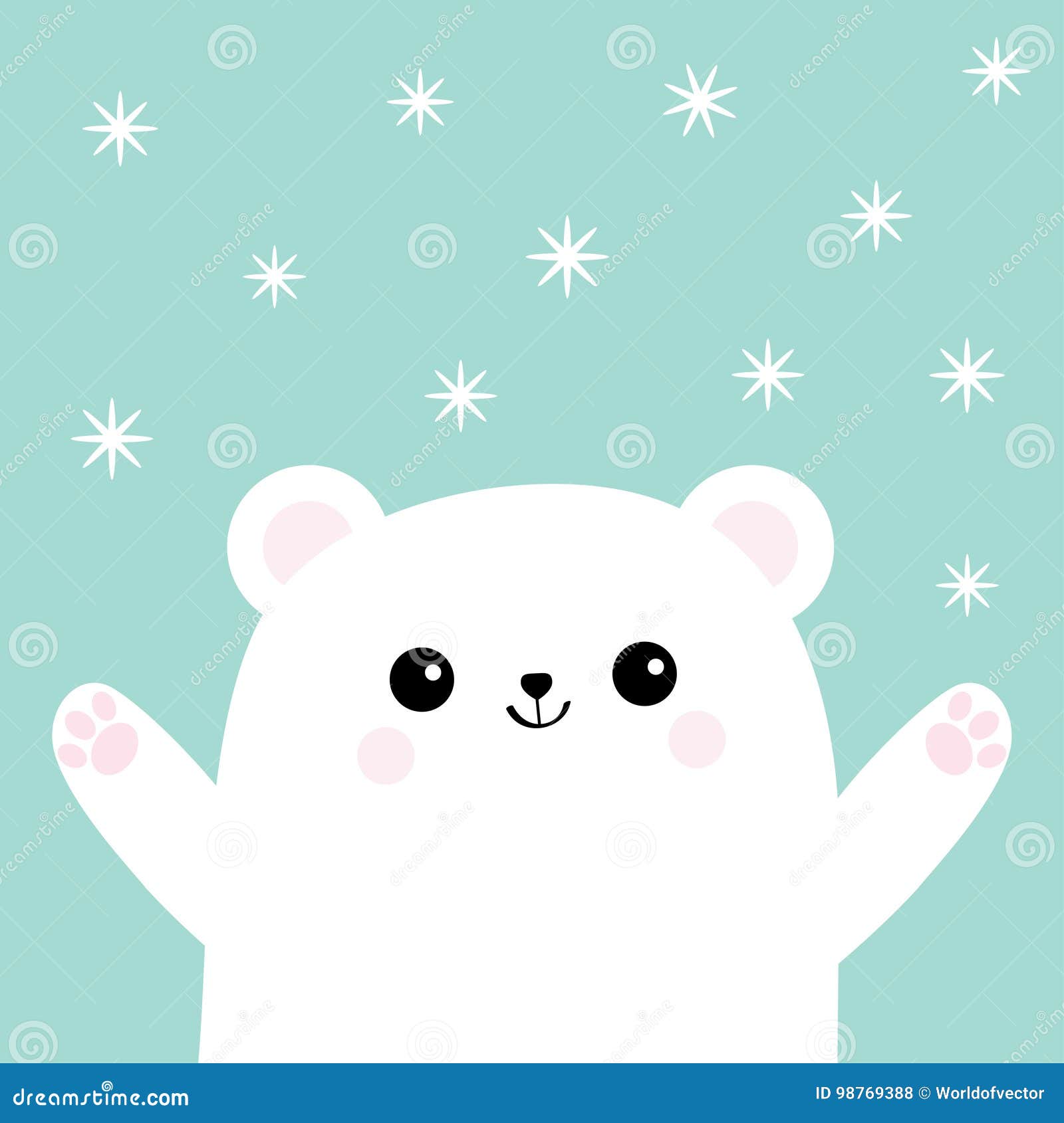 Polar White Small Little Bear Cub. Reaching for a Hug. Cute Cartoon Baby  Character Icon. Open Hand Ready for a Hugging Arctic Anim Stock Vector -  Illustration of cartoon, mascot: 98769388