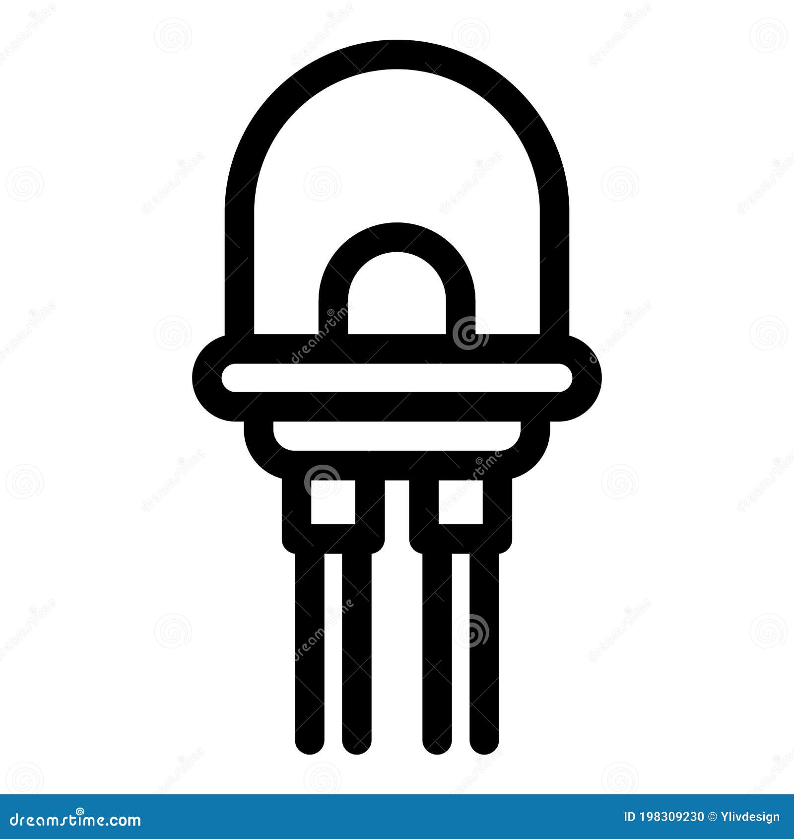 polarity diode icon, outline style