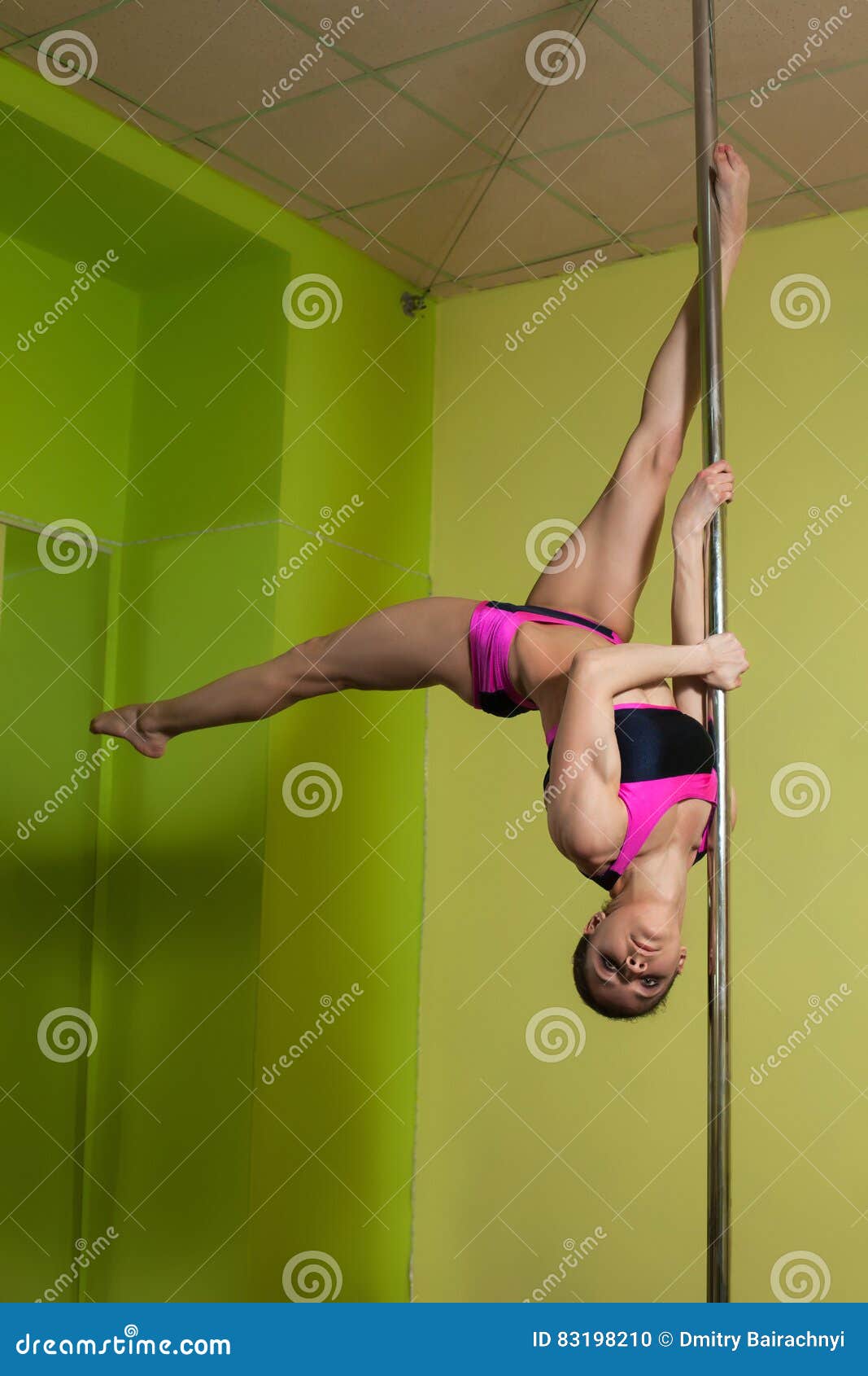 Pole Dancer in the Pole Dance Studio Stock Photo Image of indoors