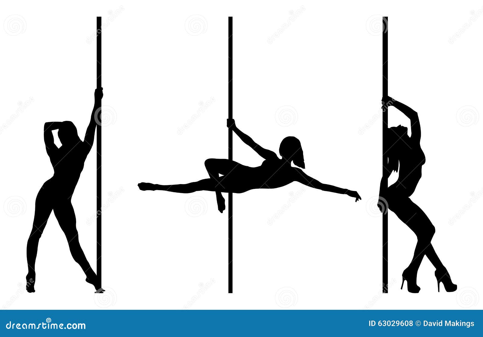 Vector Pole Dance Silhouette Set Vector Download